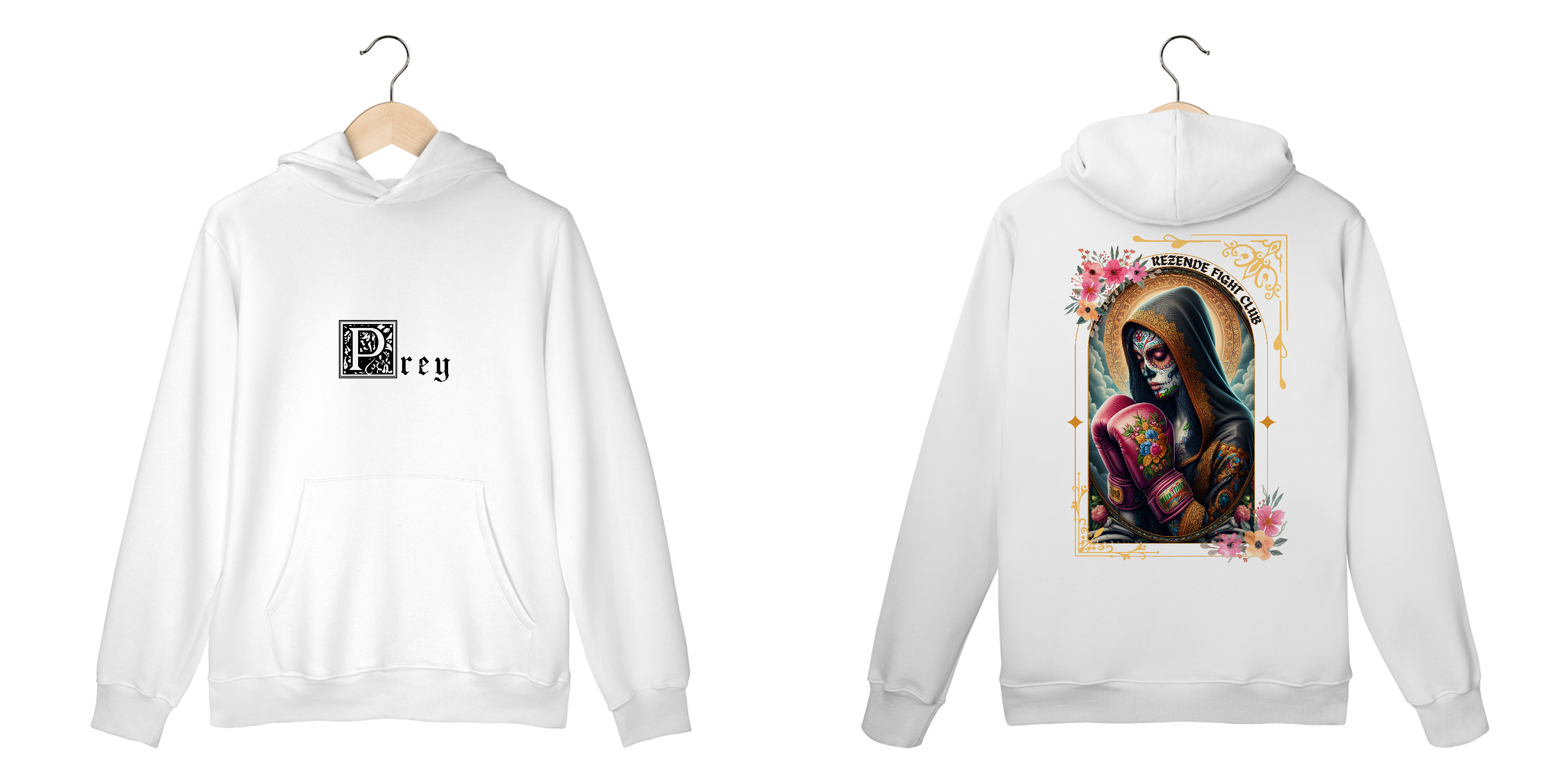 Nome do produto: Santa de Los Sparrings (Moletom Canguru + Escrita Preta)