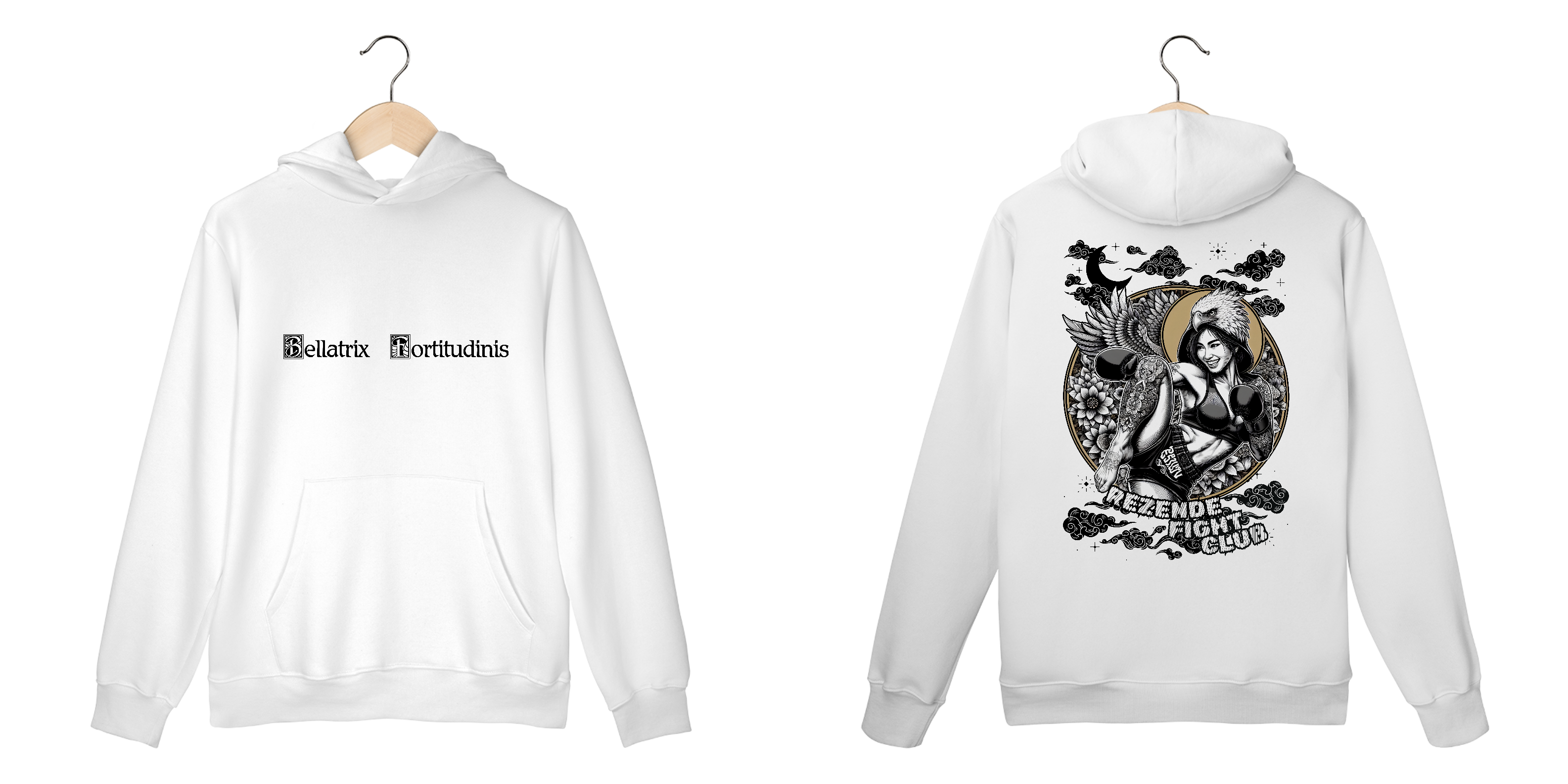 Nome do produto: Bellatrix Fortitudinis² (Moletom Canguru + Branco)