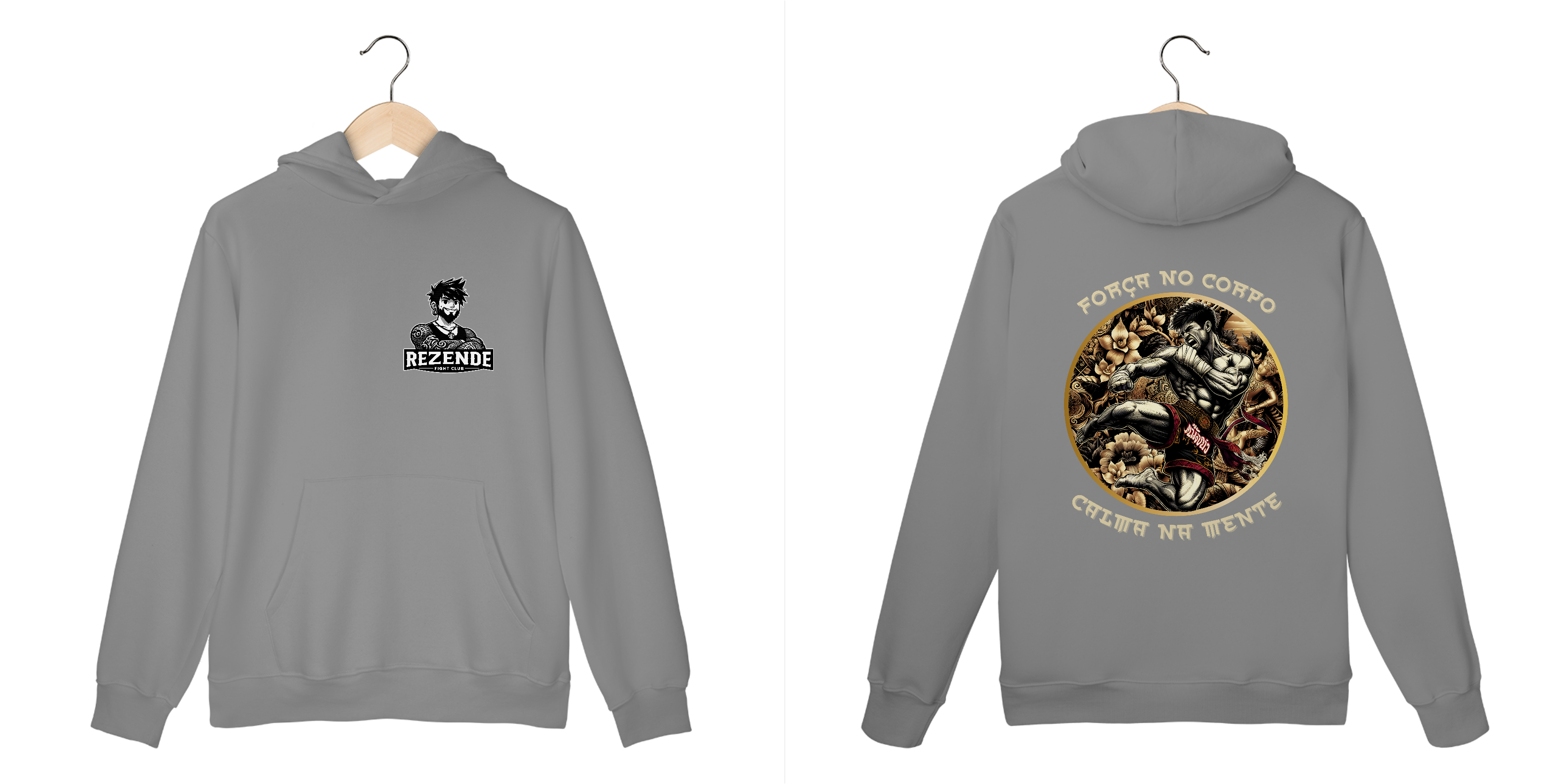 Nome do produto: Força No Corpo & Calma Na Mente (MOLETOM FECHADO + ESCRITA BRANCA)