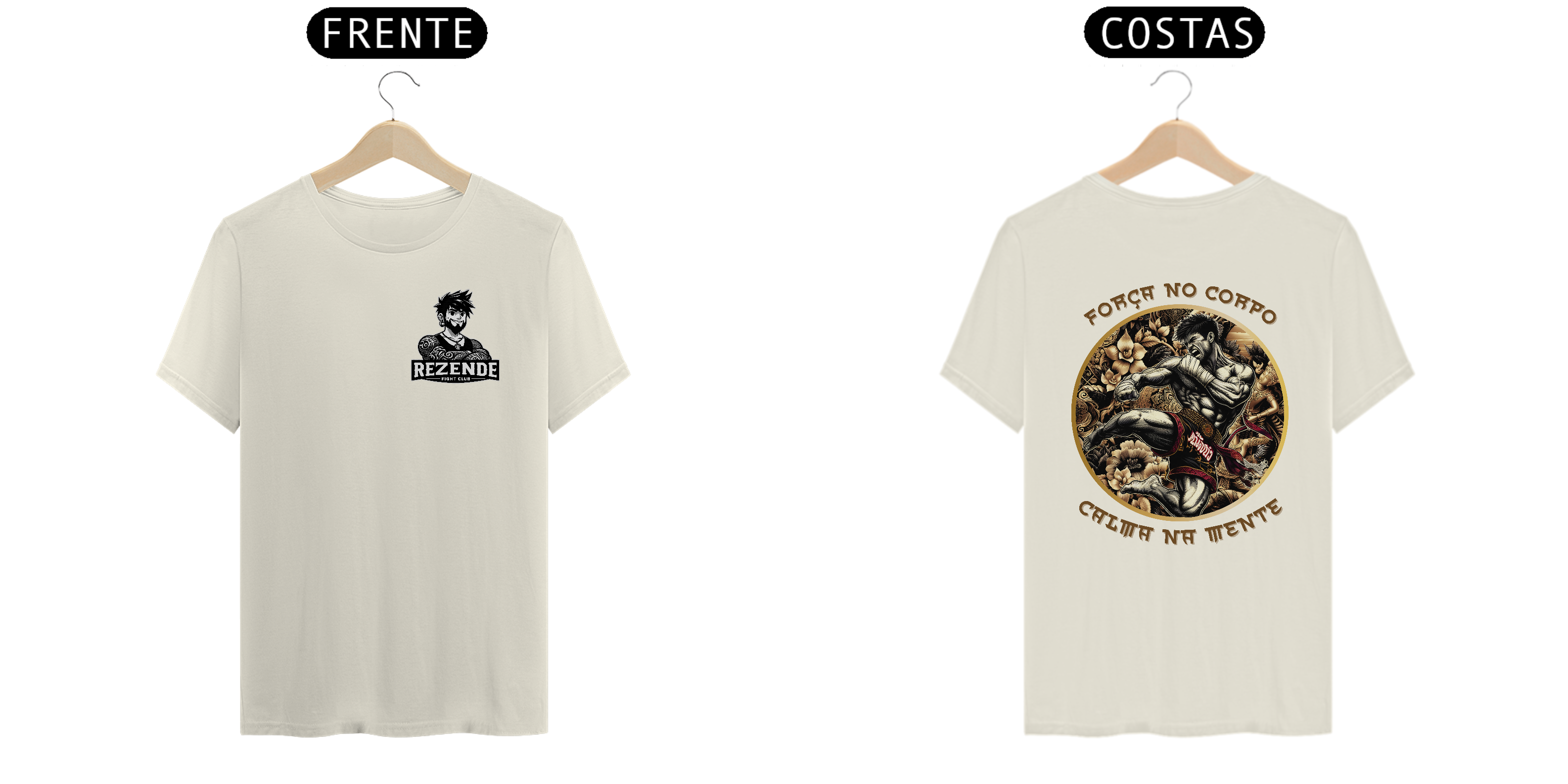 Nome do produto: Força No Corpo & Calma Na Mente (ALGODÃO PIMA + ESCRITA COLORIDA)