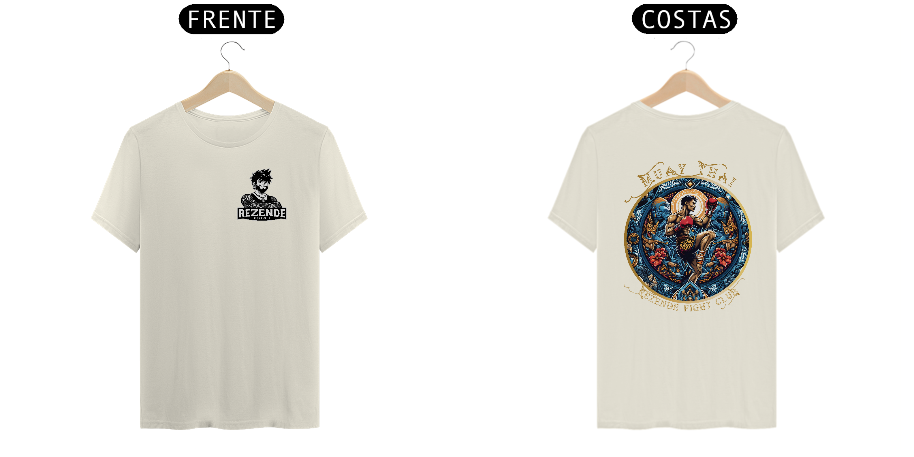 Nome do produto: Blue Fighter (Tecido Pima + Escrita Dourada)