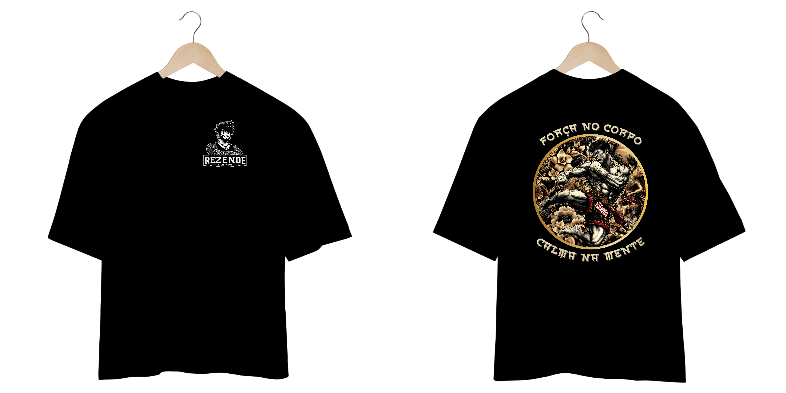 Nome do produto: Força No Corpo & Calma Na Mente (OVERSIZED + ESCRITA BRANCA)