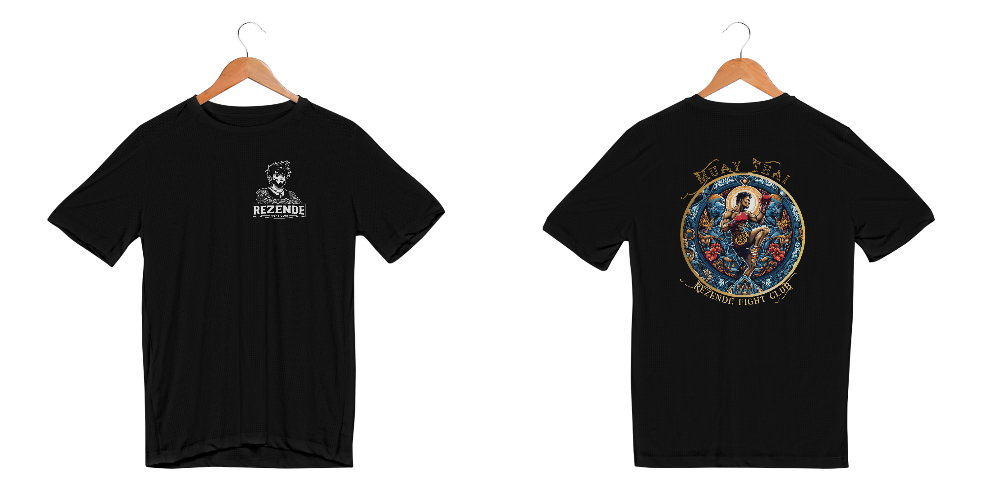 Nome do produto: Blue Fighter (Sport Dry UV + Escrita Dourada)