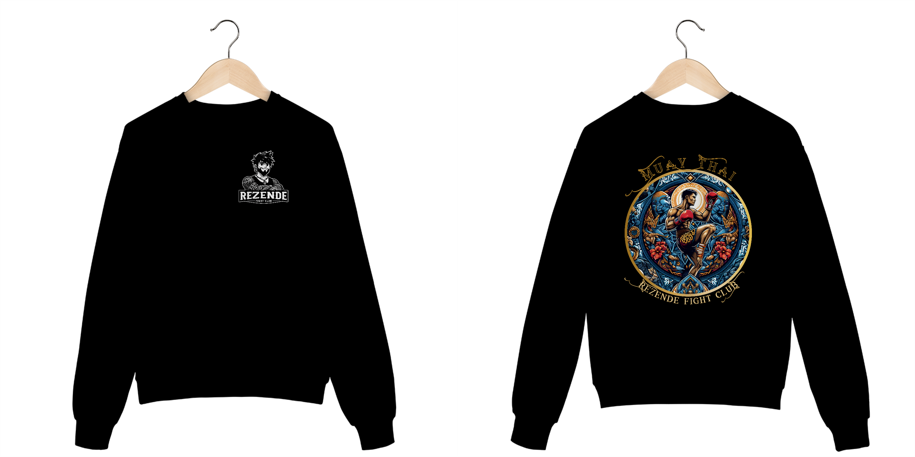 Nome do produto: Blue Fighter (Moletom + Escrita Dourada)