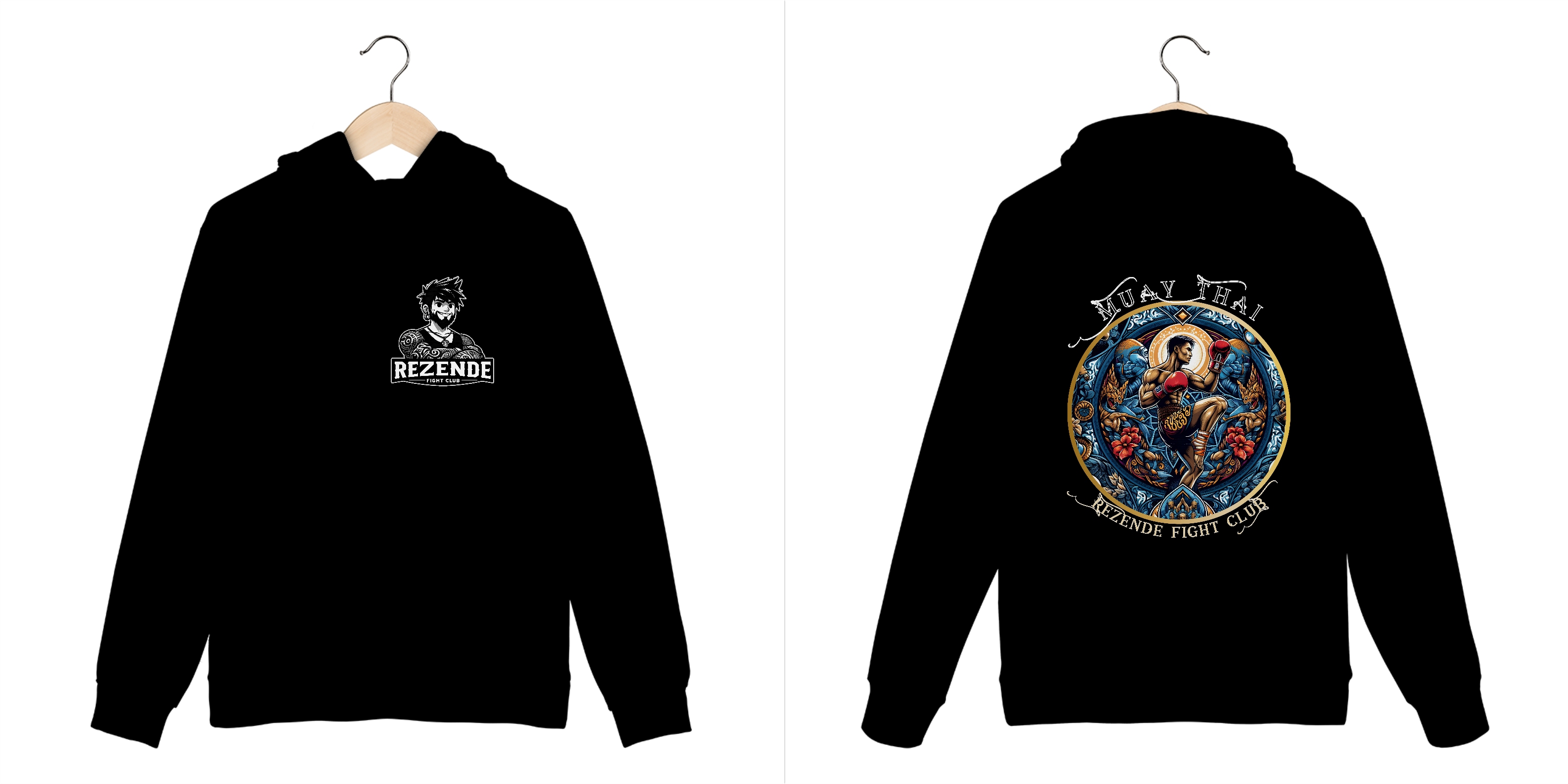 Nome do produto: Blue Fighter (Moletom Canguru + Escrita Branca)