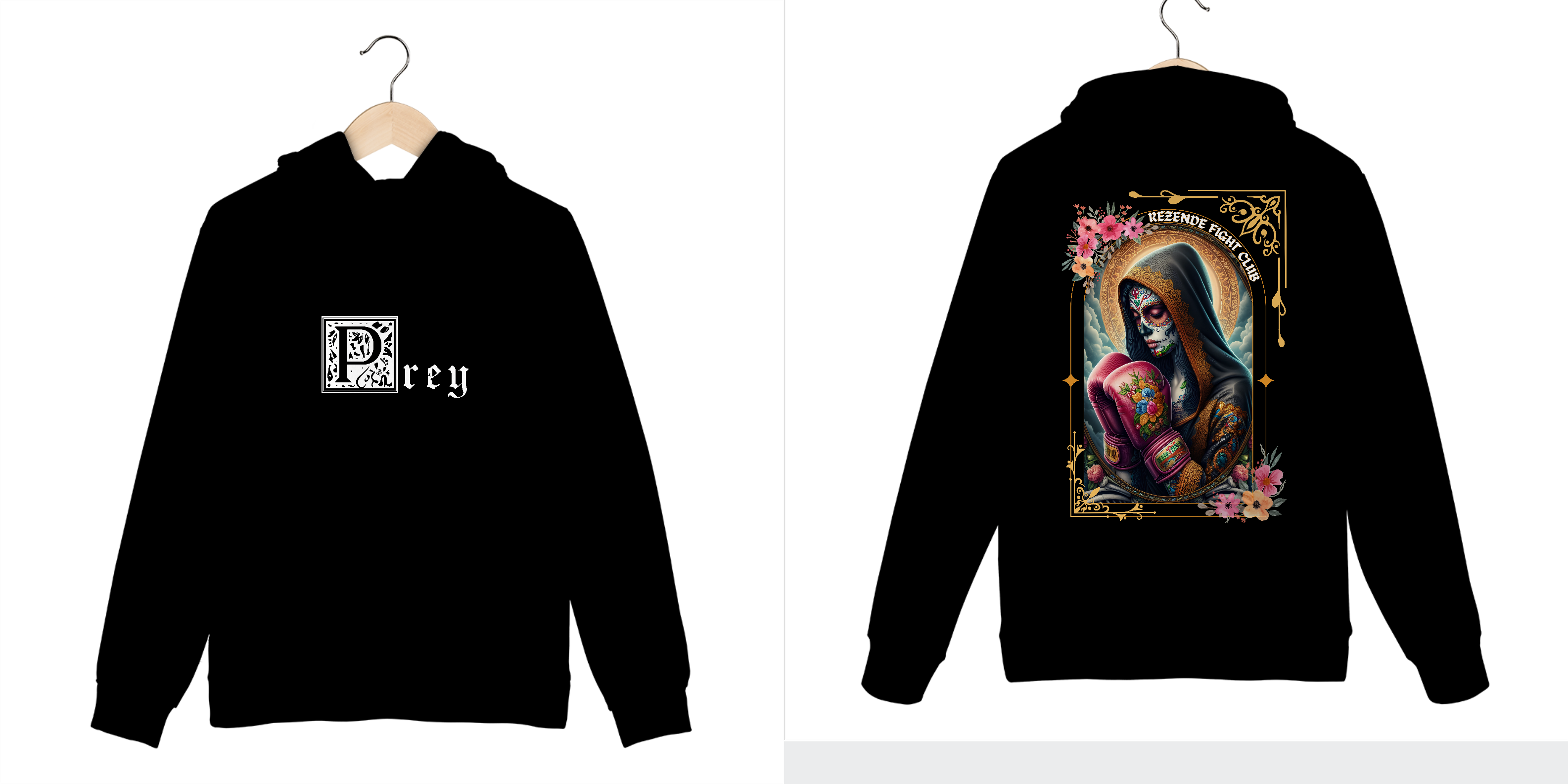 Nome do produto: Santa De Los Sparrings (Moletom canguru + Escrita branca)