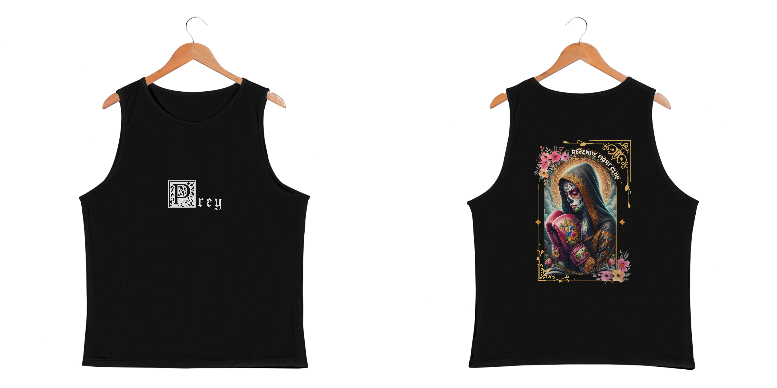 Nome do produto: Santa de Los Sparrings (Regata Sport Dry + Escrita Branca)