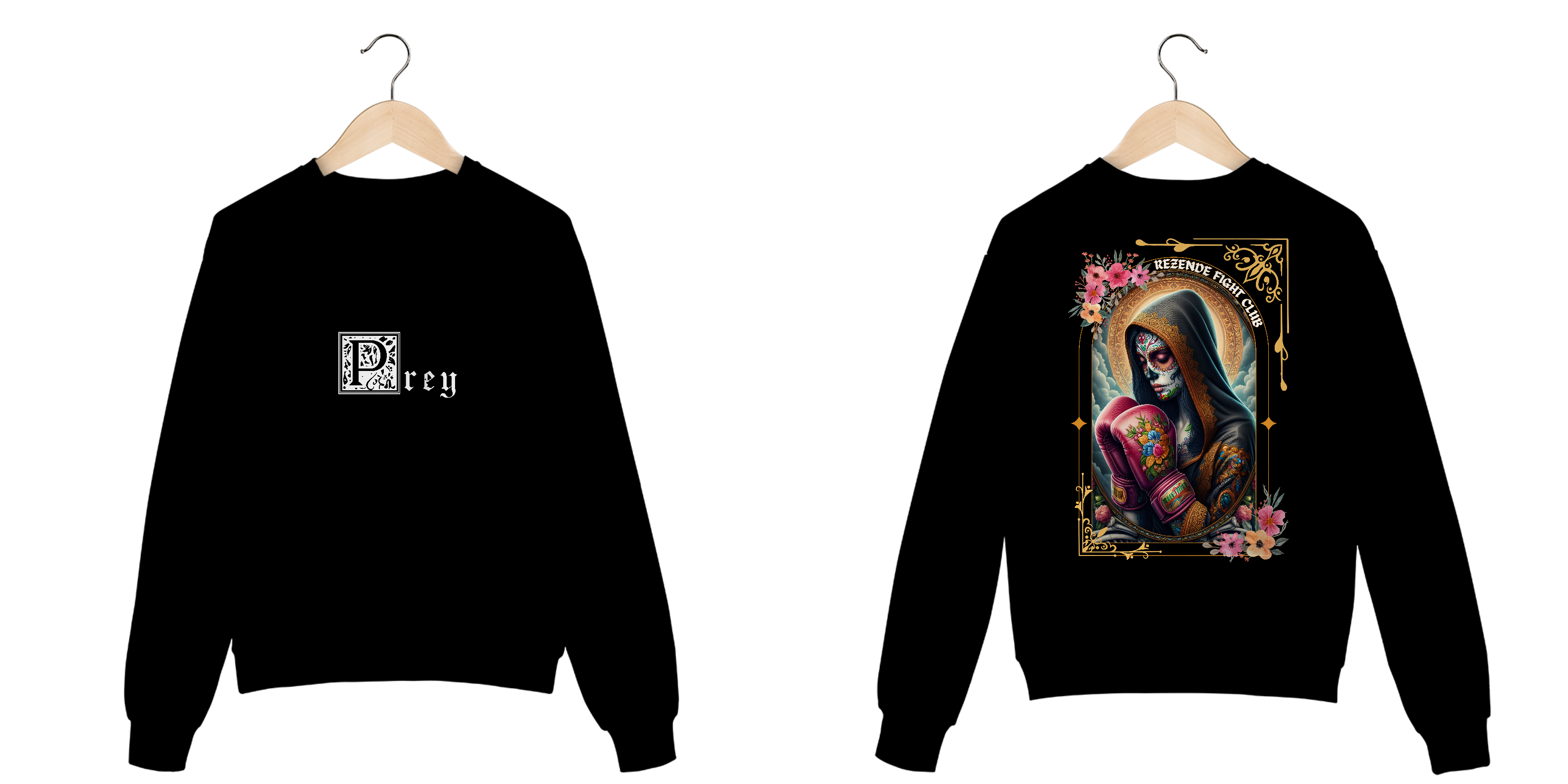 Nome do produto: Santa de Los Sparrings (Moletom fechado + Escrita Branca)