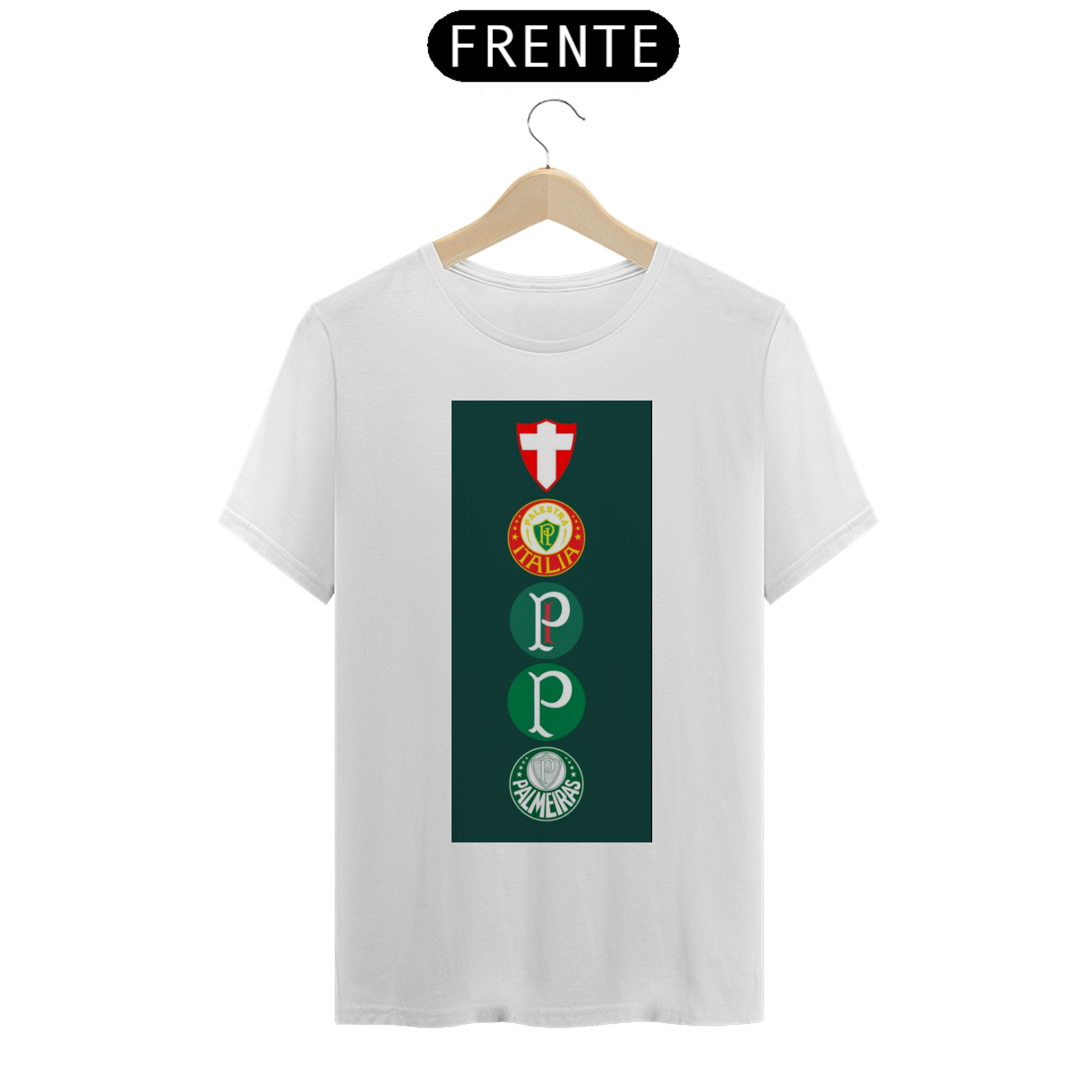 Nome do produto: T-SHIRT PALMEIRAS ESCUDOS