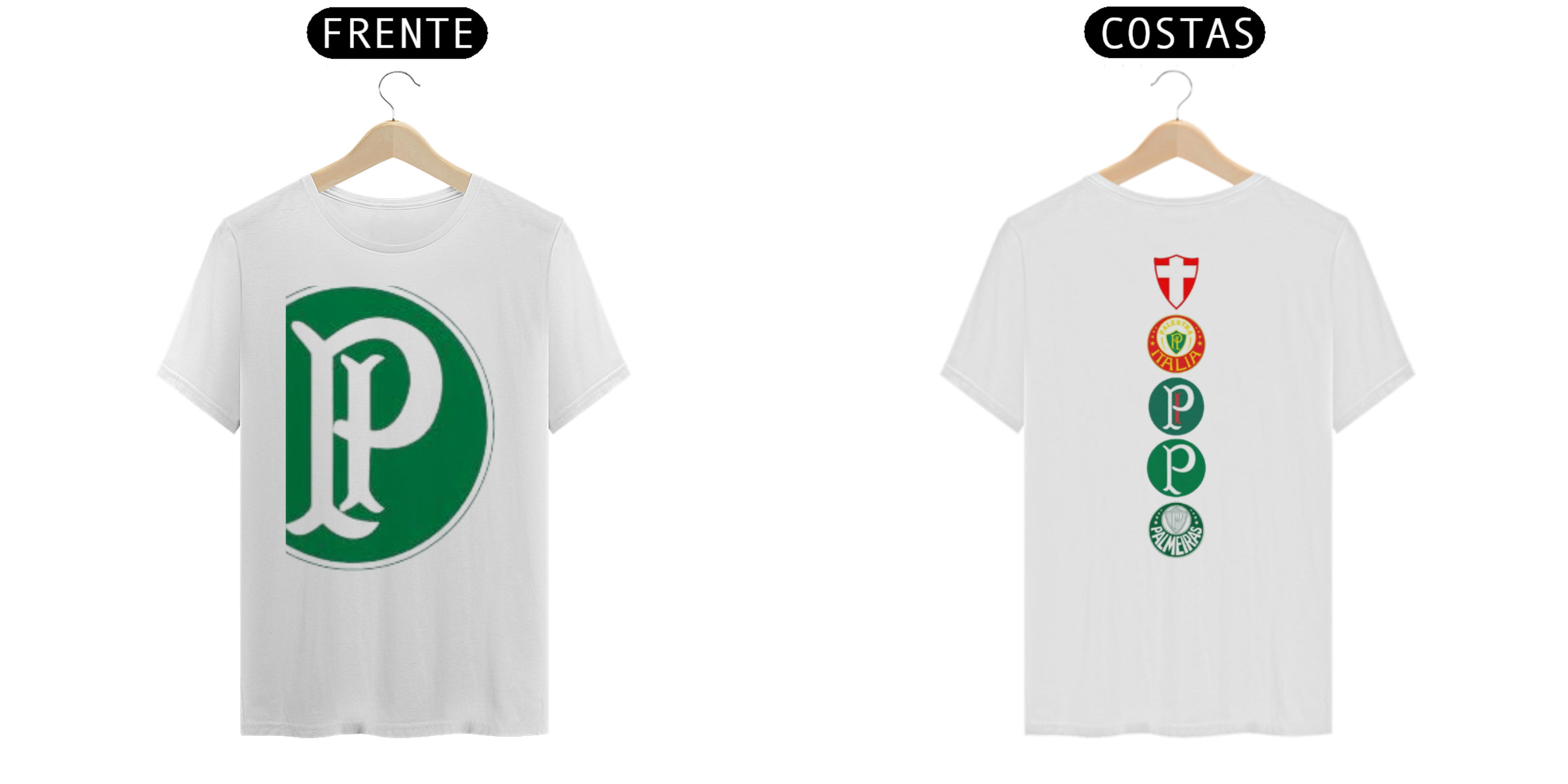 Nome do produto: T-SHIRT PALMEIRAS ESCUDOS F/C