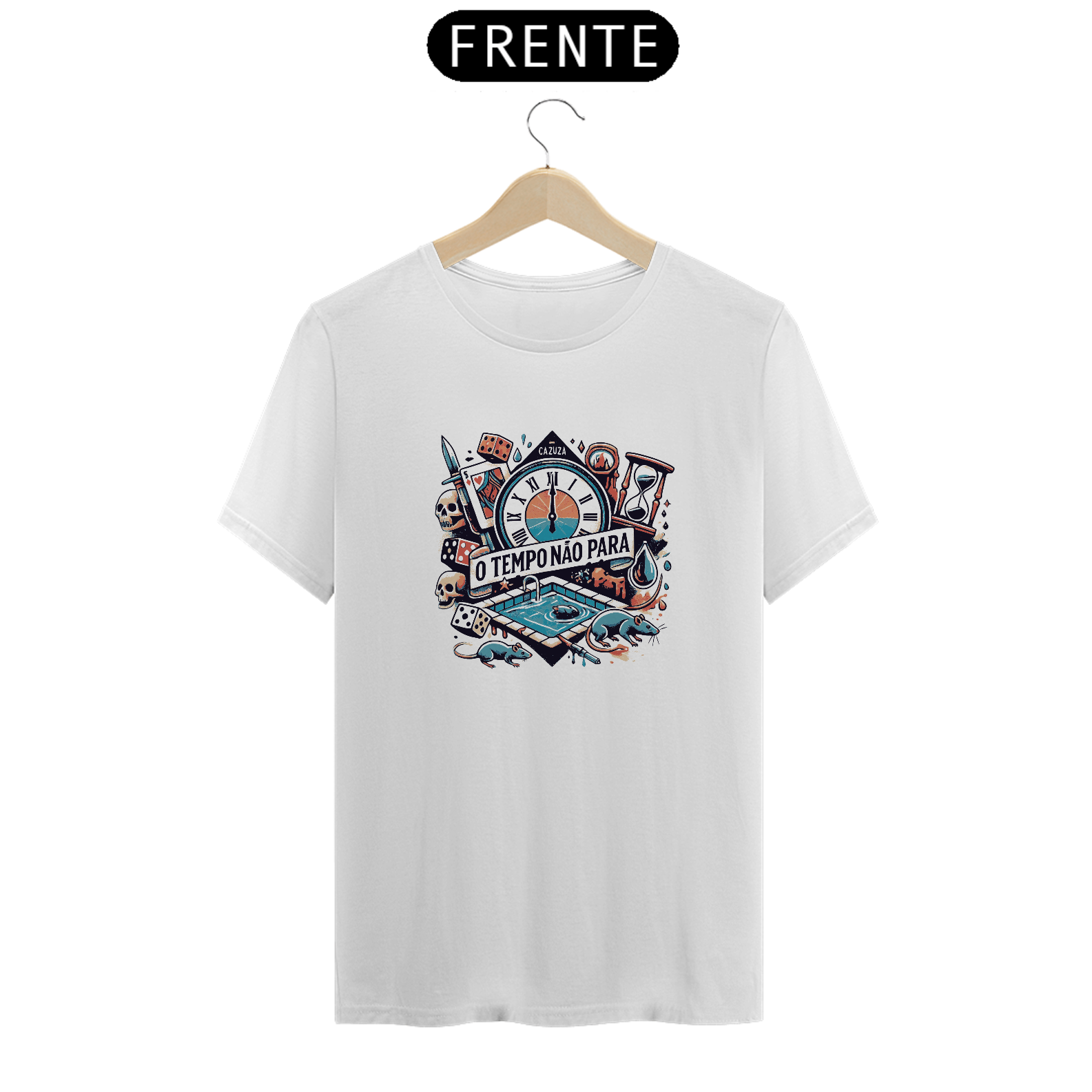 Nome do produto: Camiseta O Tempo Não Para