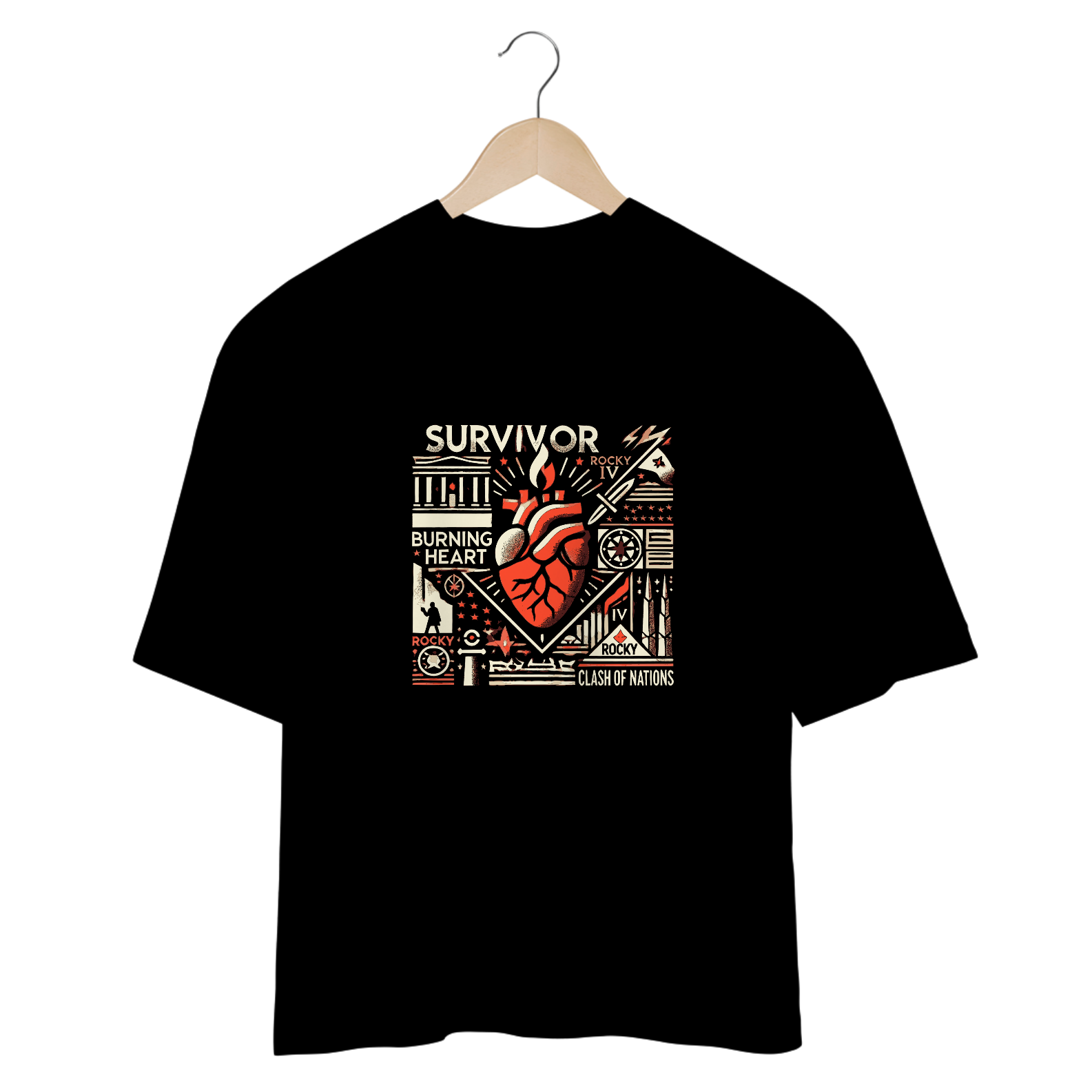 Nome do produto: camiseta oversized burning heart