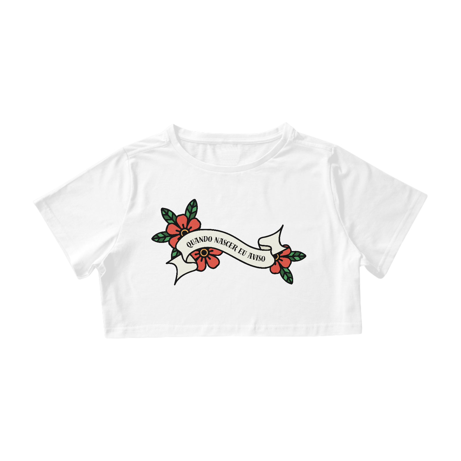 Nome do produto: Cropped - Faixa quando nascer eu aviso