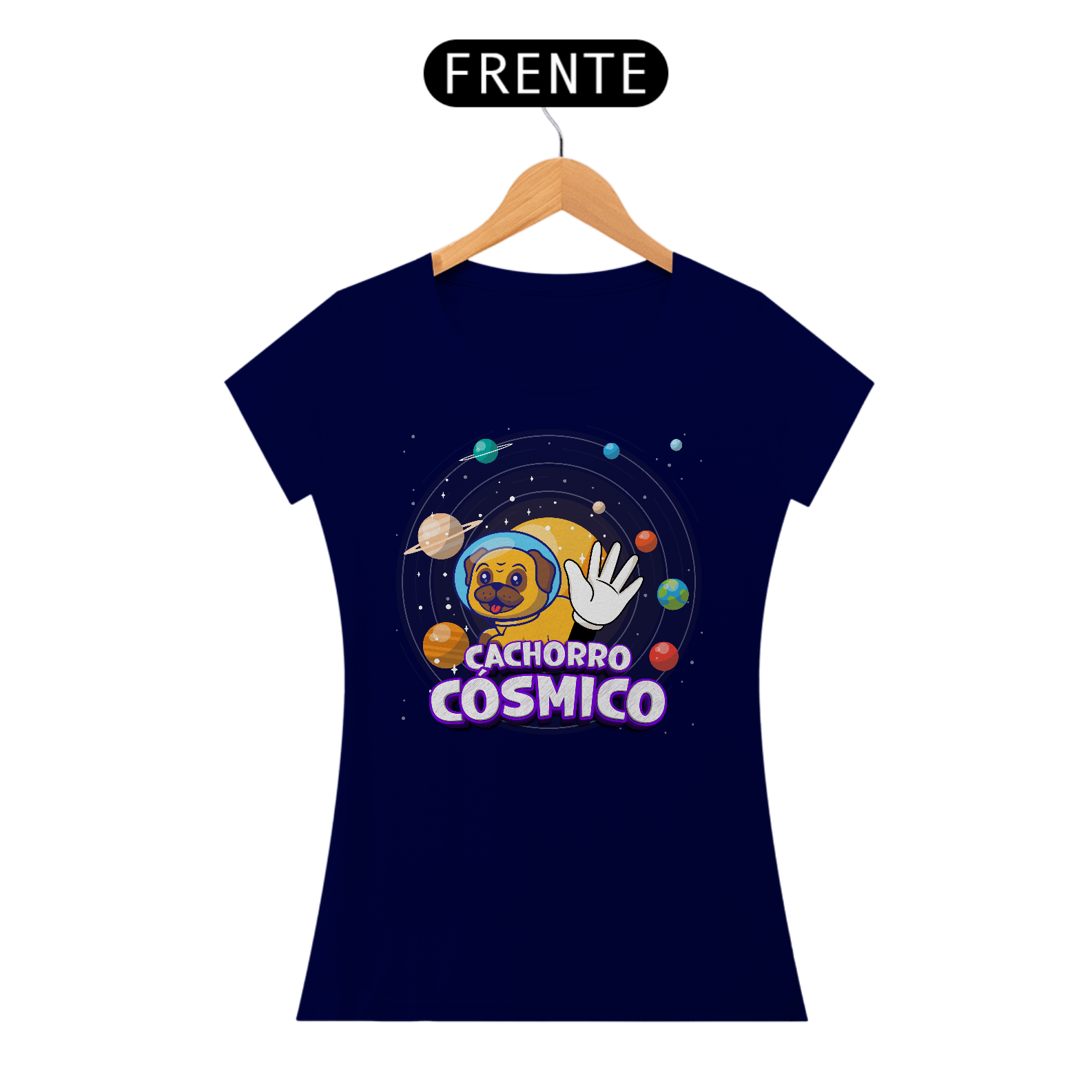 Nome do produto: Camiseta Cachorro Cósmico