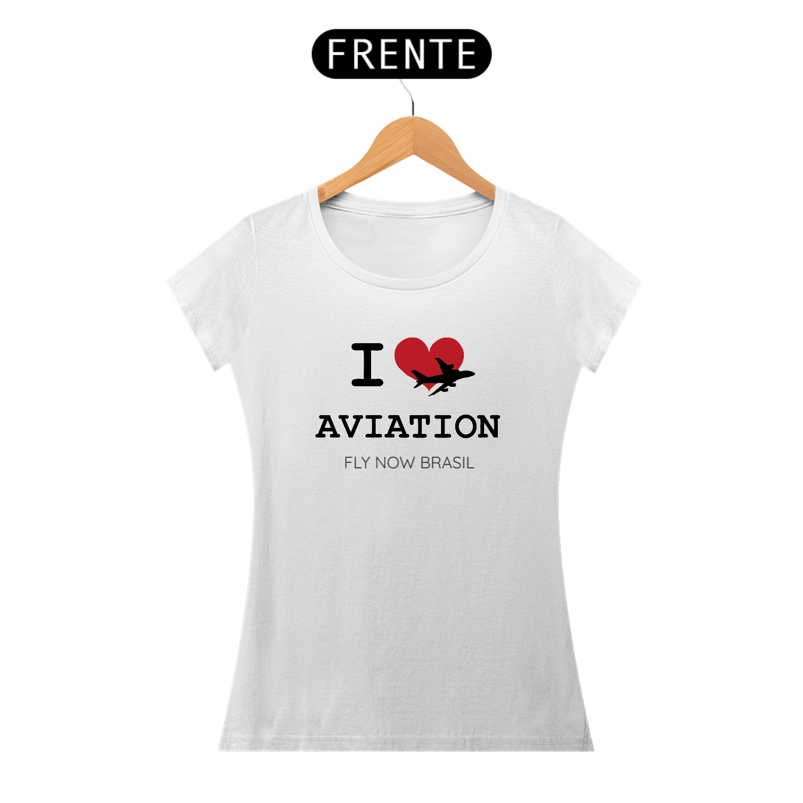 Nome do produto: Camiseta Babylook I Love Aviation Branca