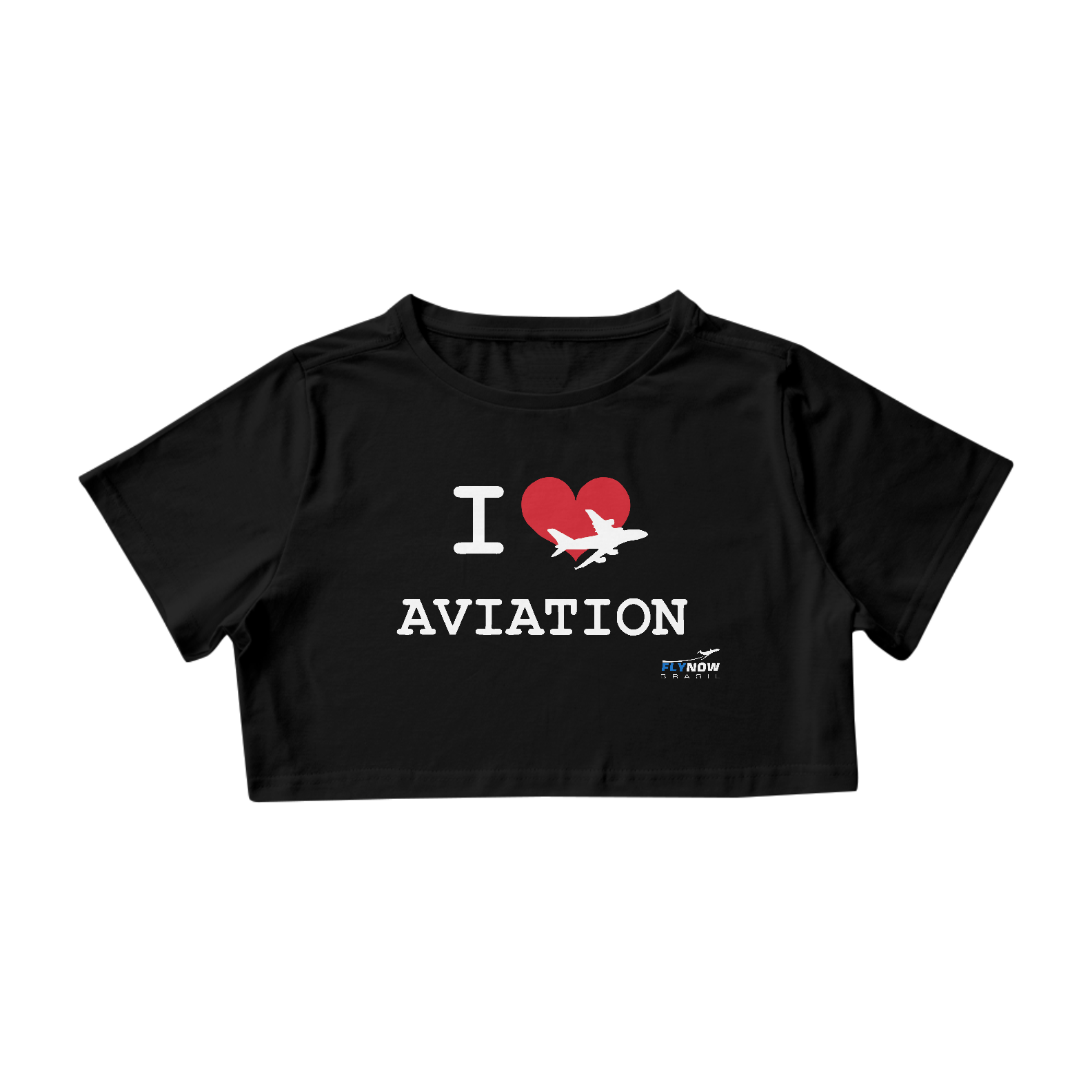 Nome do produto: Cropped I Love Aviation Preto