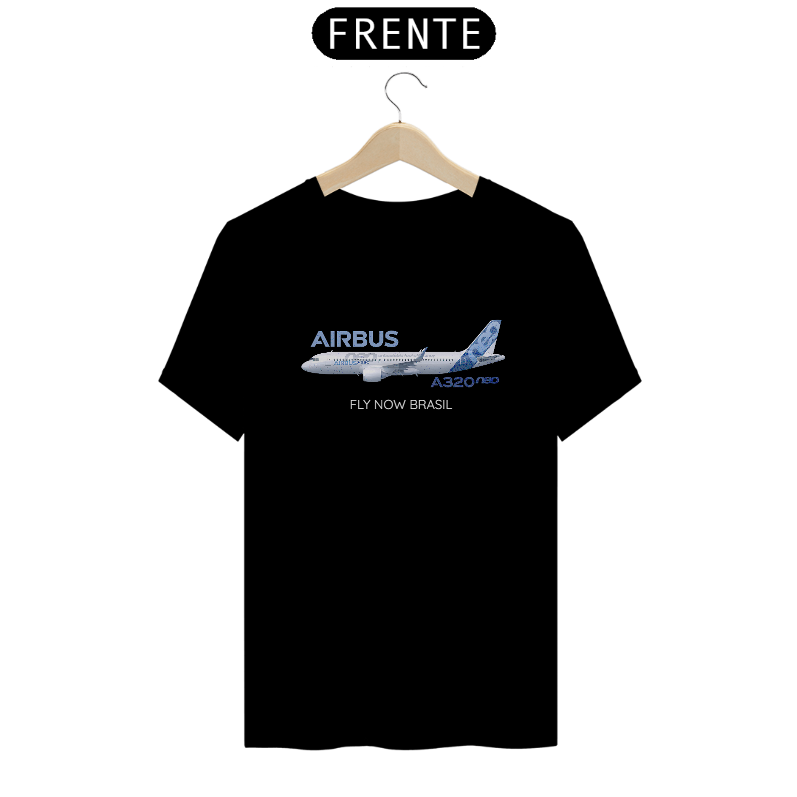 Nome do produto: Camiseta Airbus A320 Neo Preto