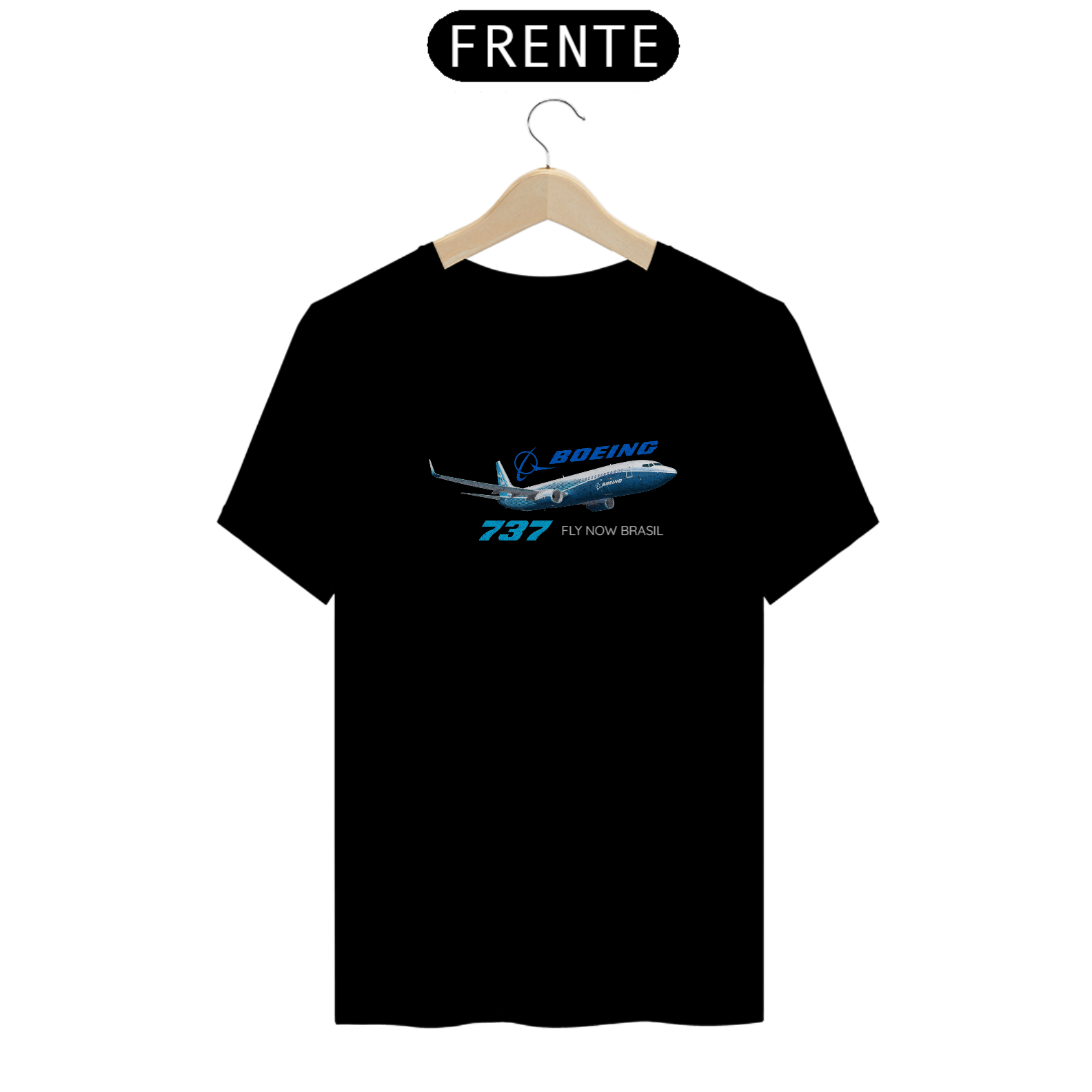 Nome do produto: Camiseta Boeing 737 Preta