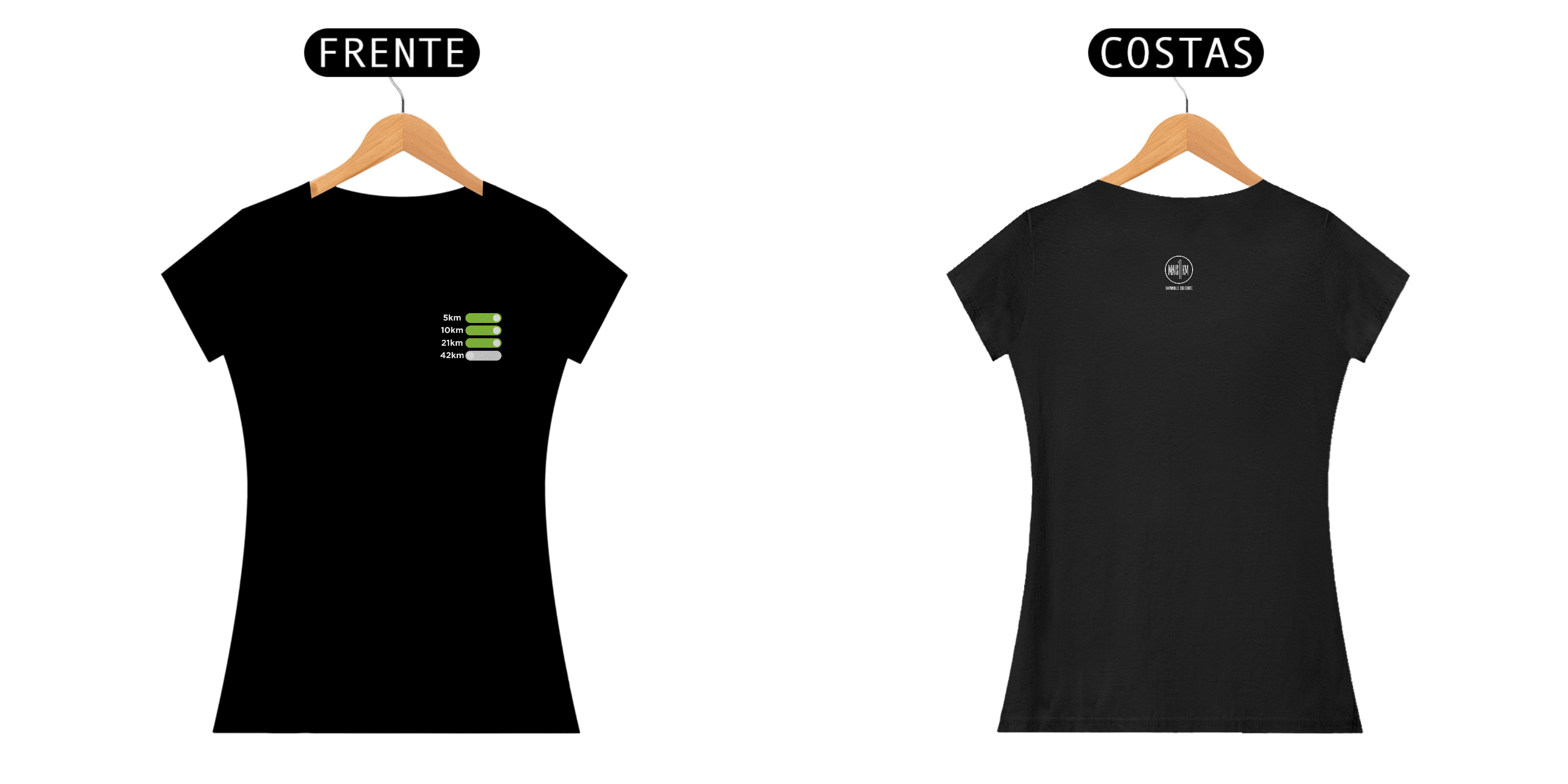 Nome do produto: Baby Long 21km Preta – Camiseta Feminina | Algodão Premium