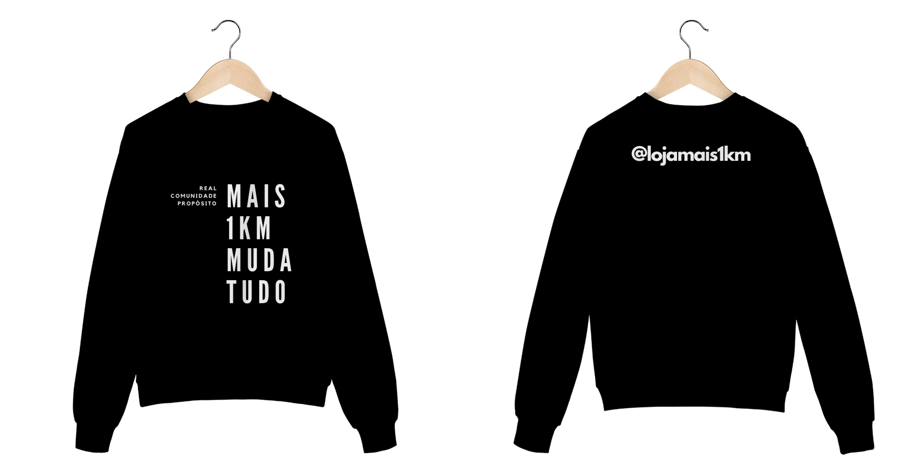Nome do produto: Moletom Prime Mais1km Muda Tudo – Unissex, Interior Flanelado