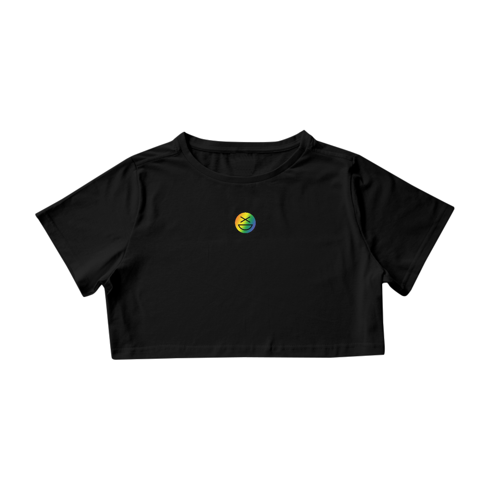Nome do produto: Cropped Xisde Preto e Branco com Logo do Orgulho - Inclusividade e Estilo Autêntico