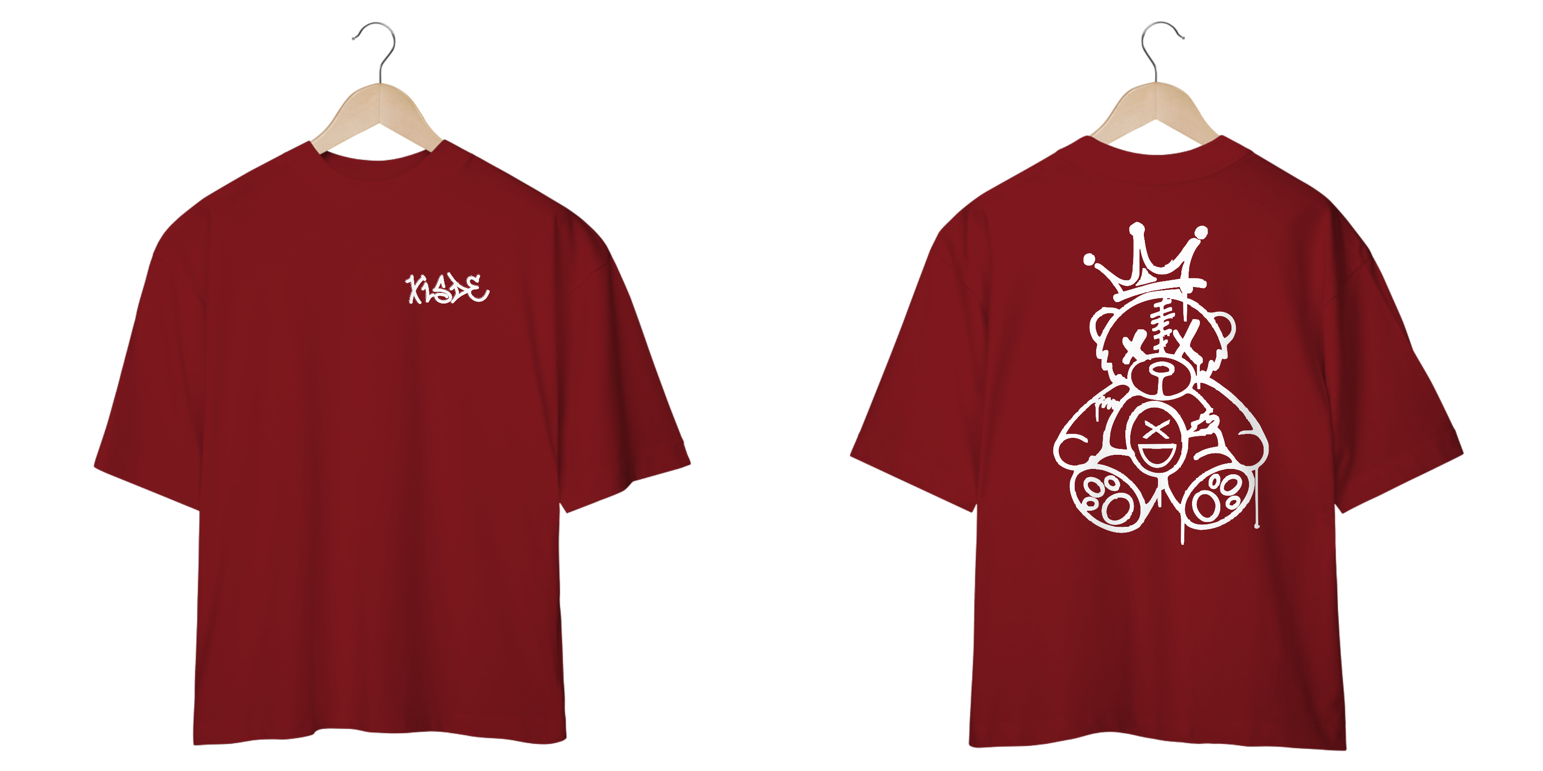 Nome do produto: Camiseta Oversize Xisde Grafite com Urso nas Costas - logo branca - Streetwear Autêntico Brasileiro