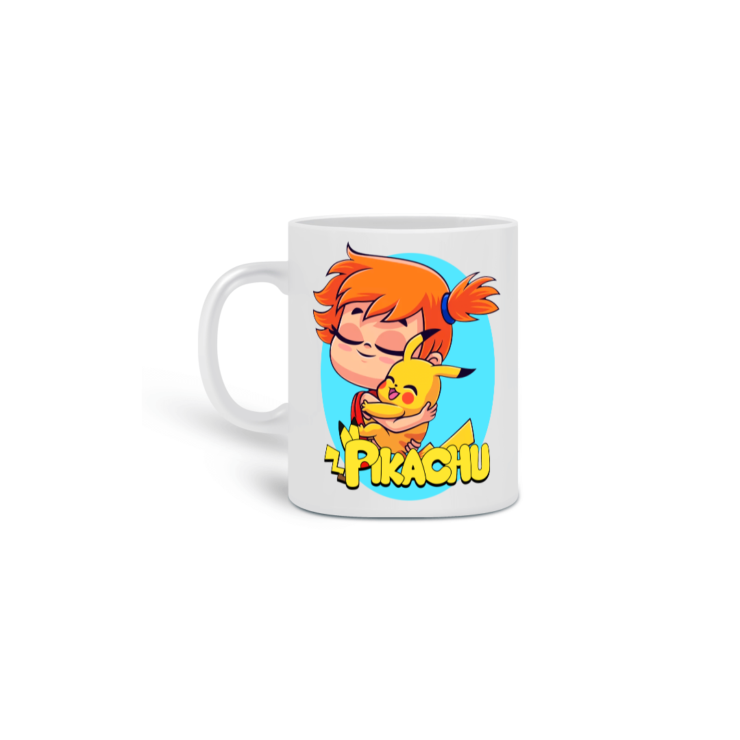 Nome do produto: Caneca Pokemon Pikachu Ash e Misty