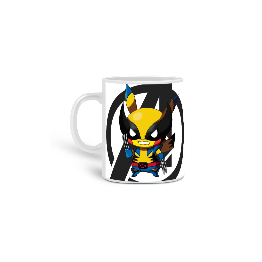 Nome do produto: Caneca Pikachu Wolverine e Thor