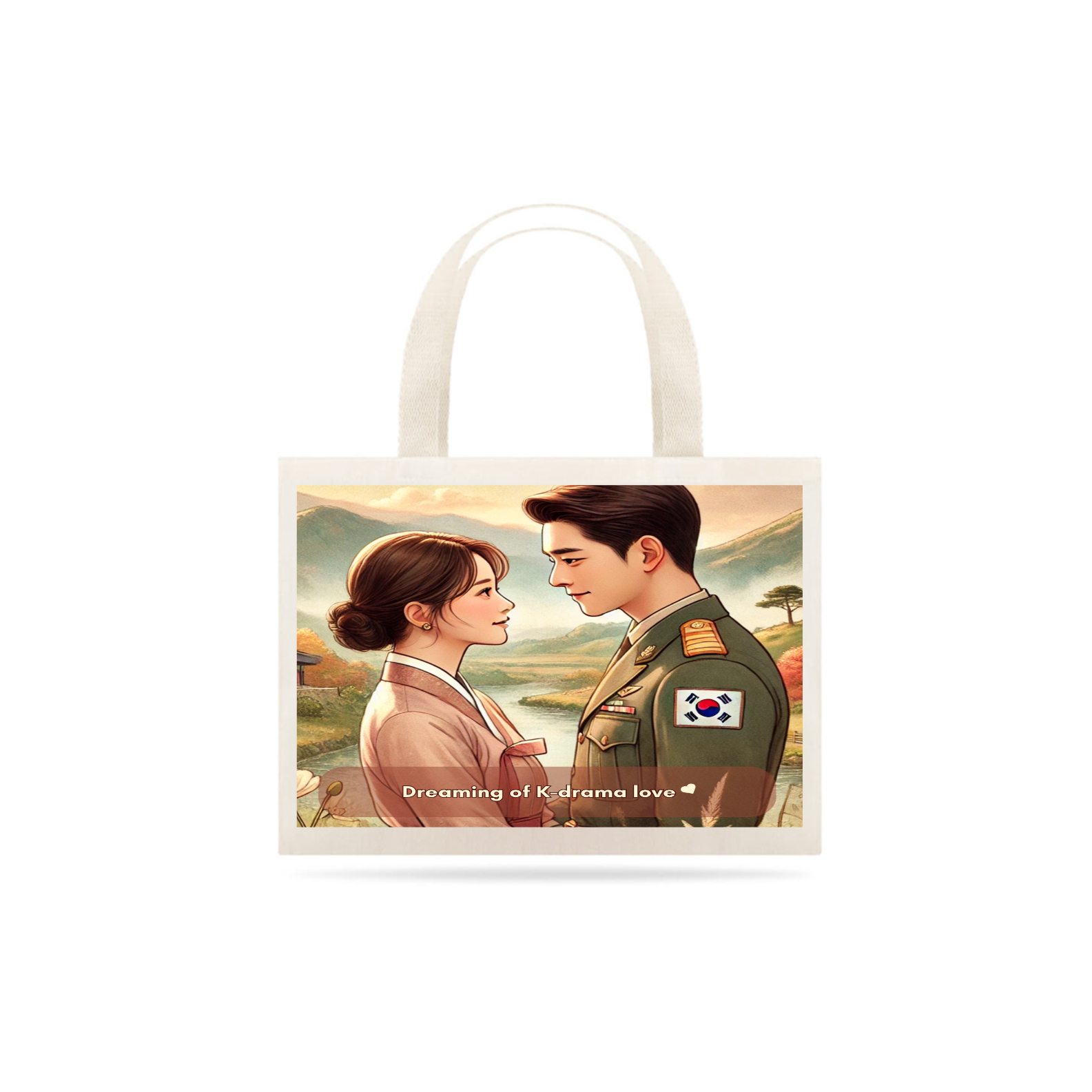 Nome do produto: Ecobag dreaming of kdrama love 1 lado