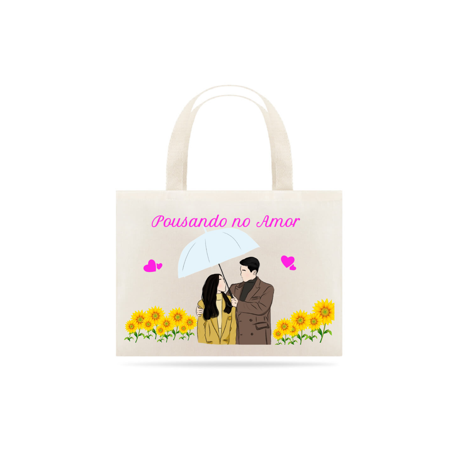 Nome do produto: Ecobag Pousando no Amor girassol 1 lado