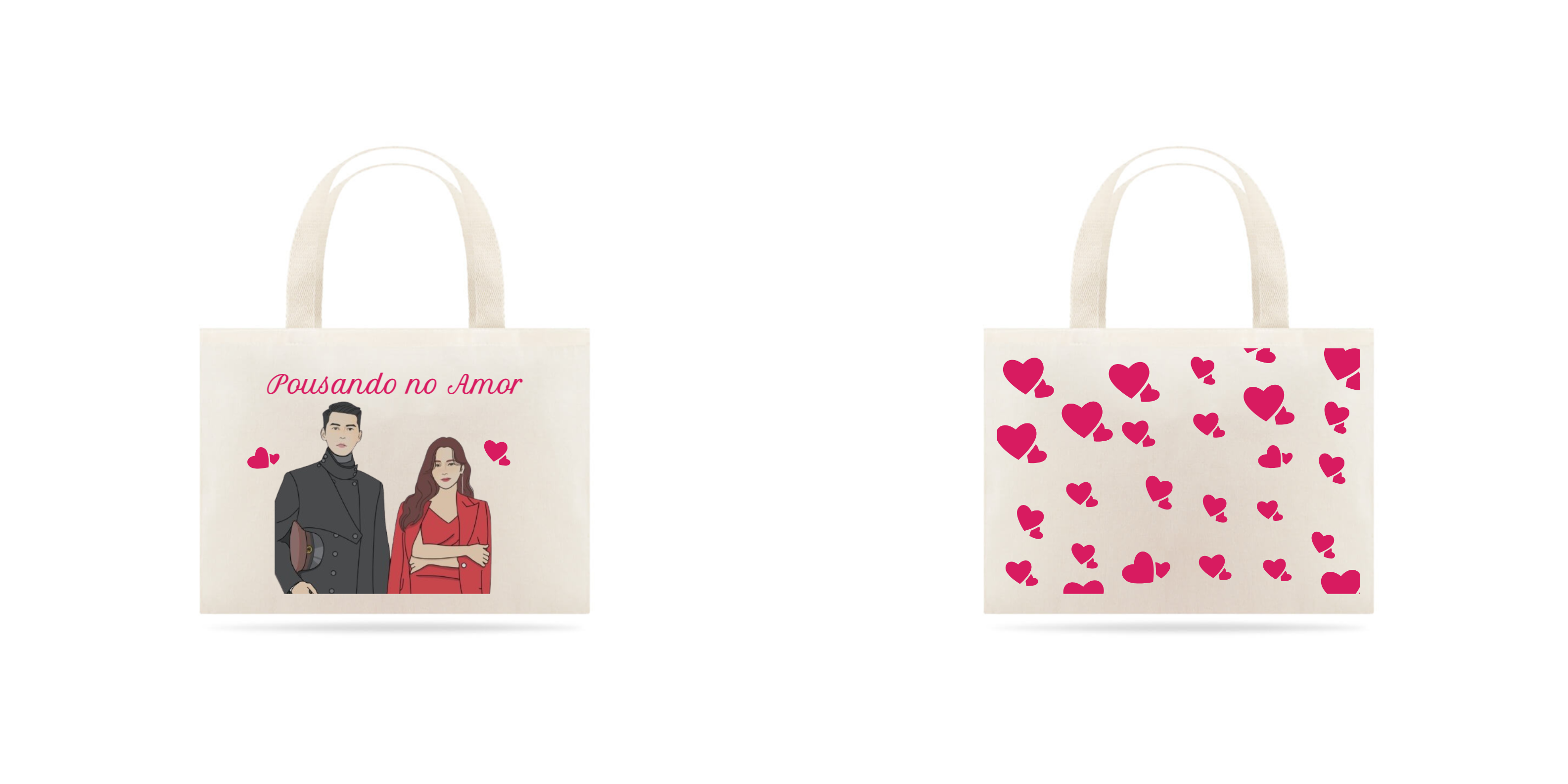 Nome do produto: Ecobag Pousando no Amor heart frente e verso 