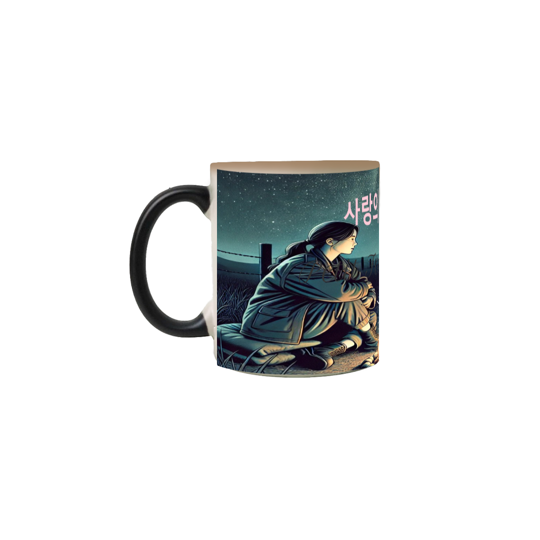 Nome do produto: Caneca Mágica Pousando no Amor