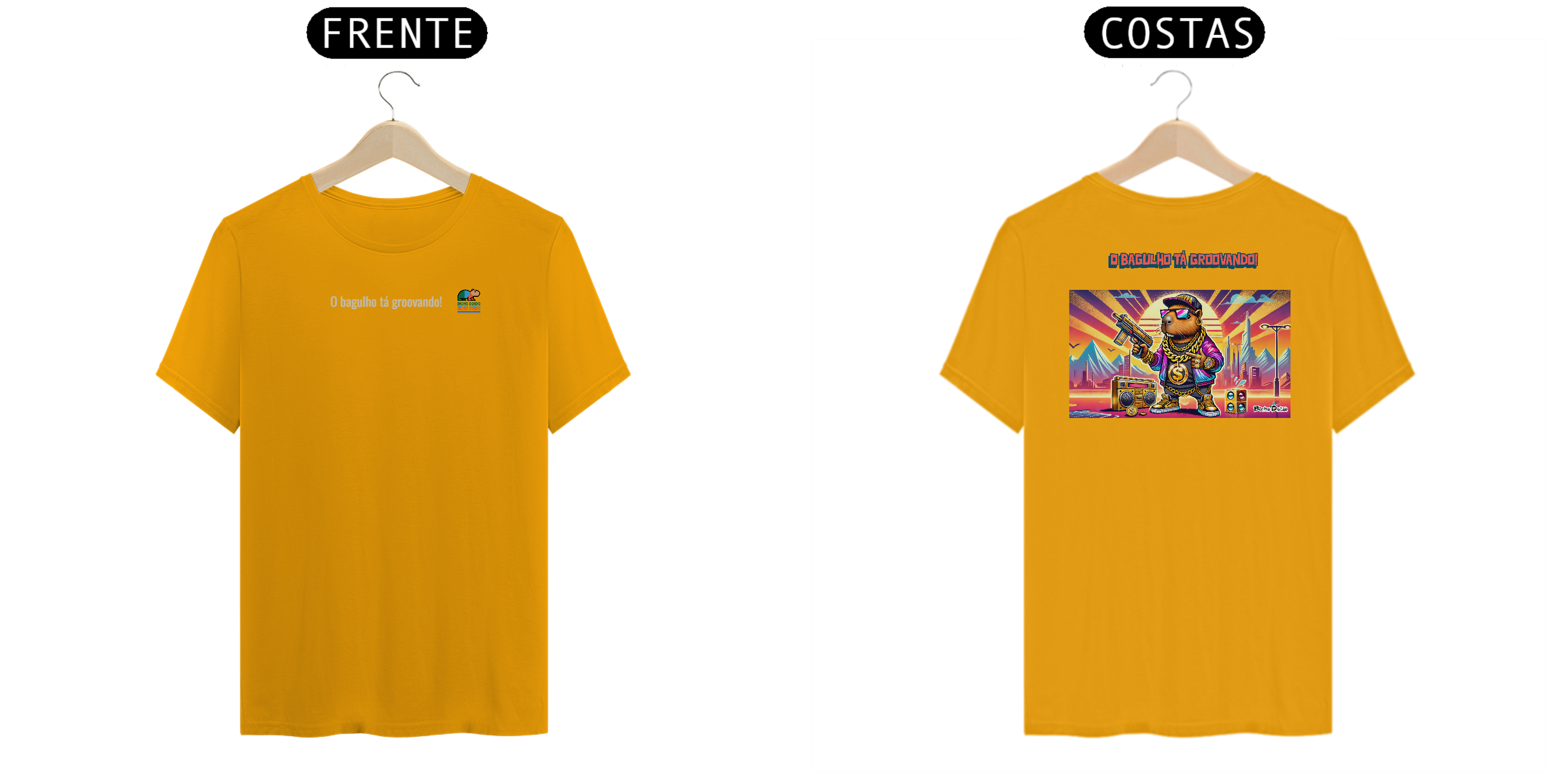 Nome do produto: Camiseta Classic, O bagulho tá groovando, Bicho Doido