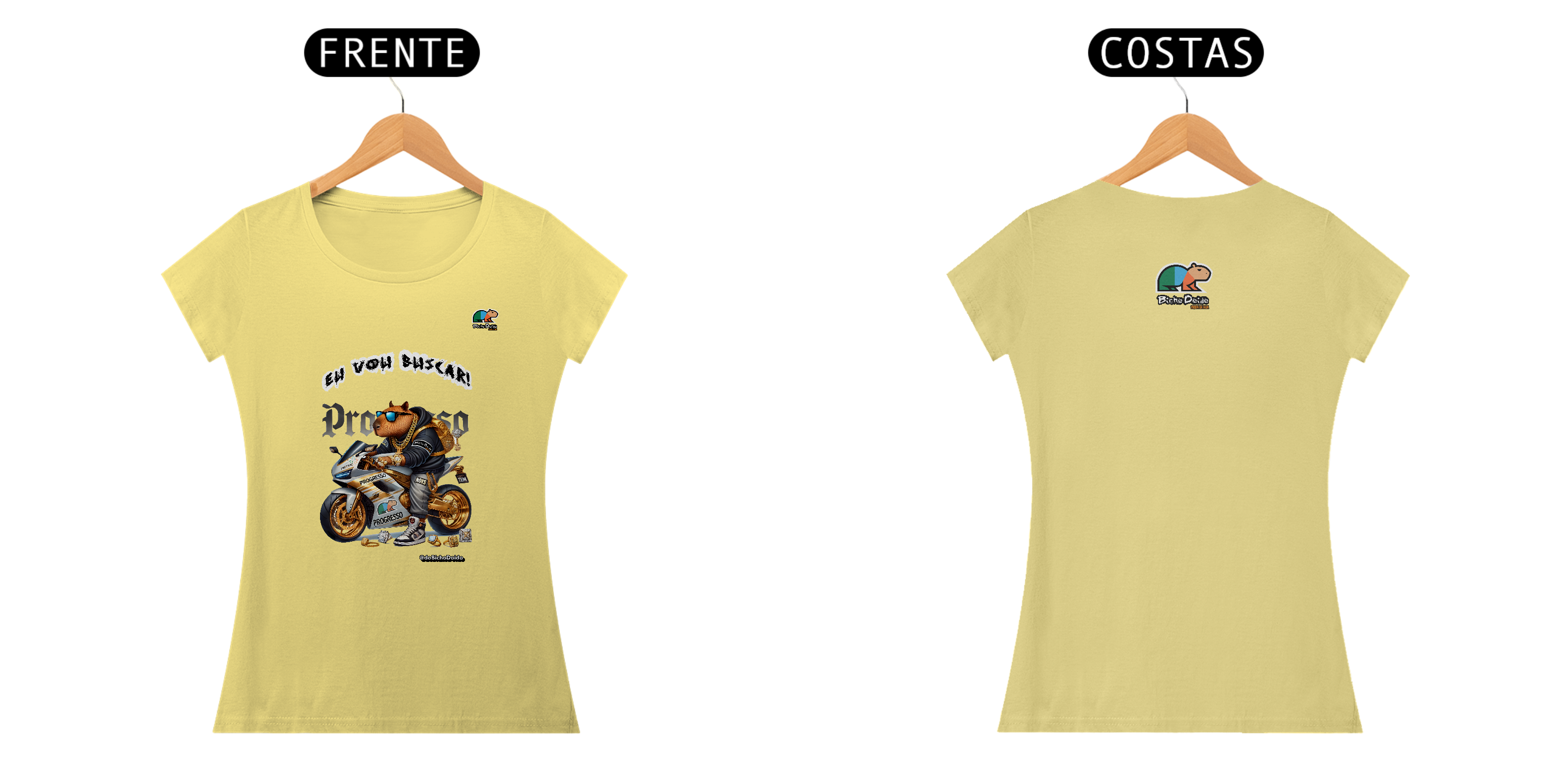 Nome do produto: Camiseta Baby Long Estonada, Eu vou buscar, De foguetão prateado, Bicho Doido
