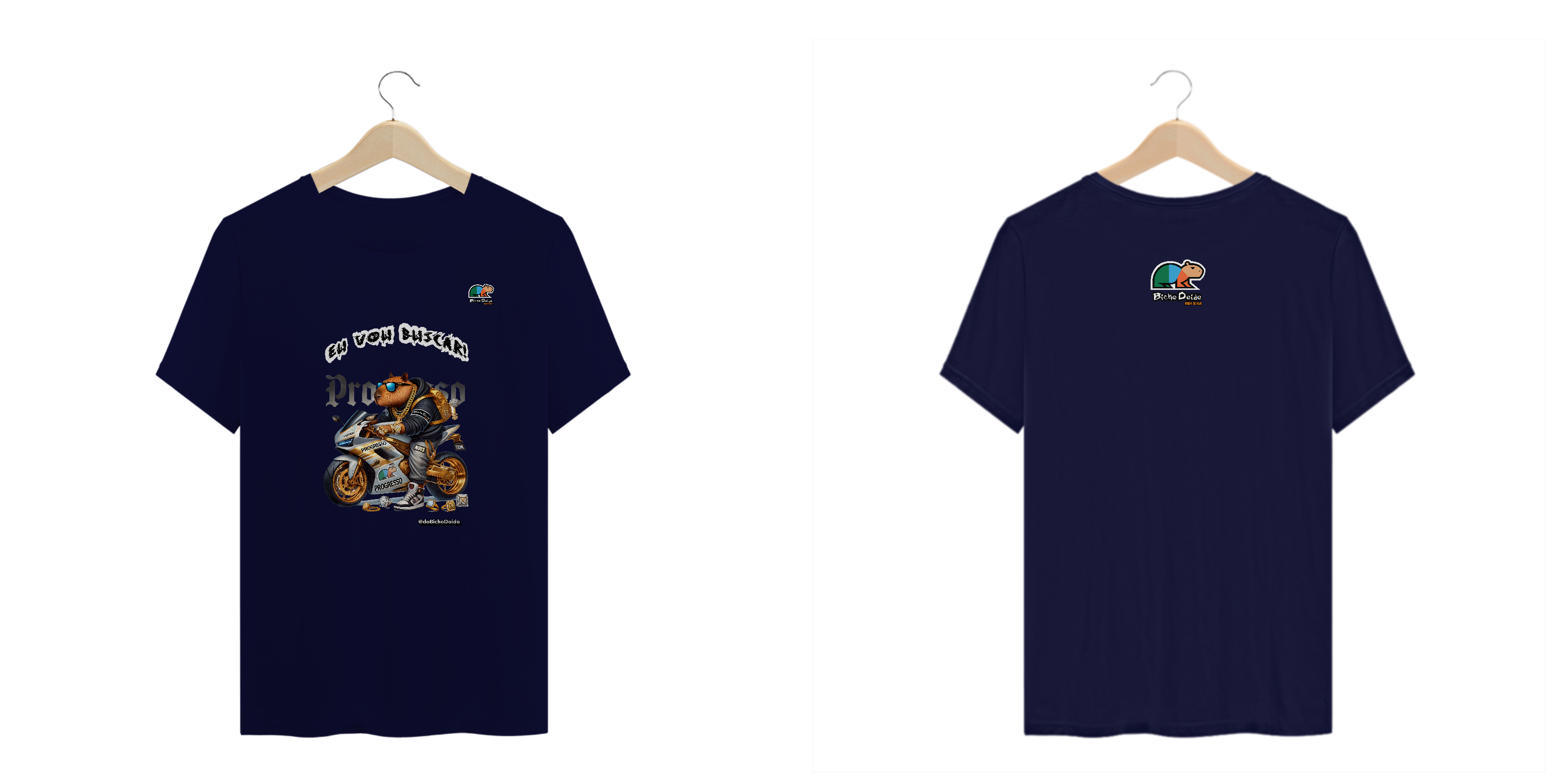 Nome do produto: Camiseta Quality PLUS SIZE, Eu vou buscar, De foguetão prateado, Bicho Doido