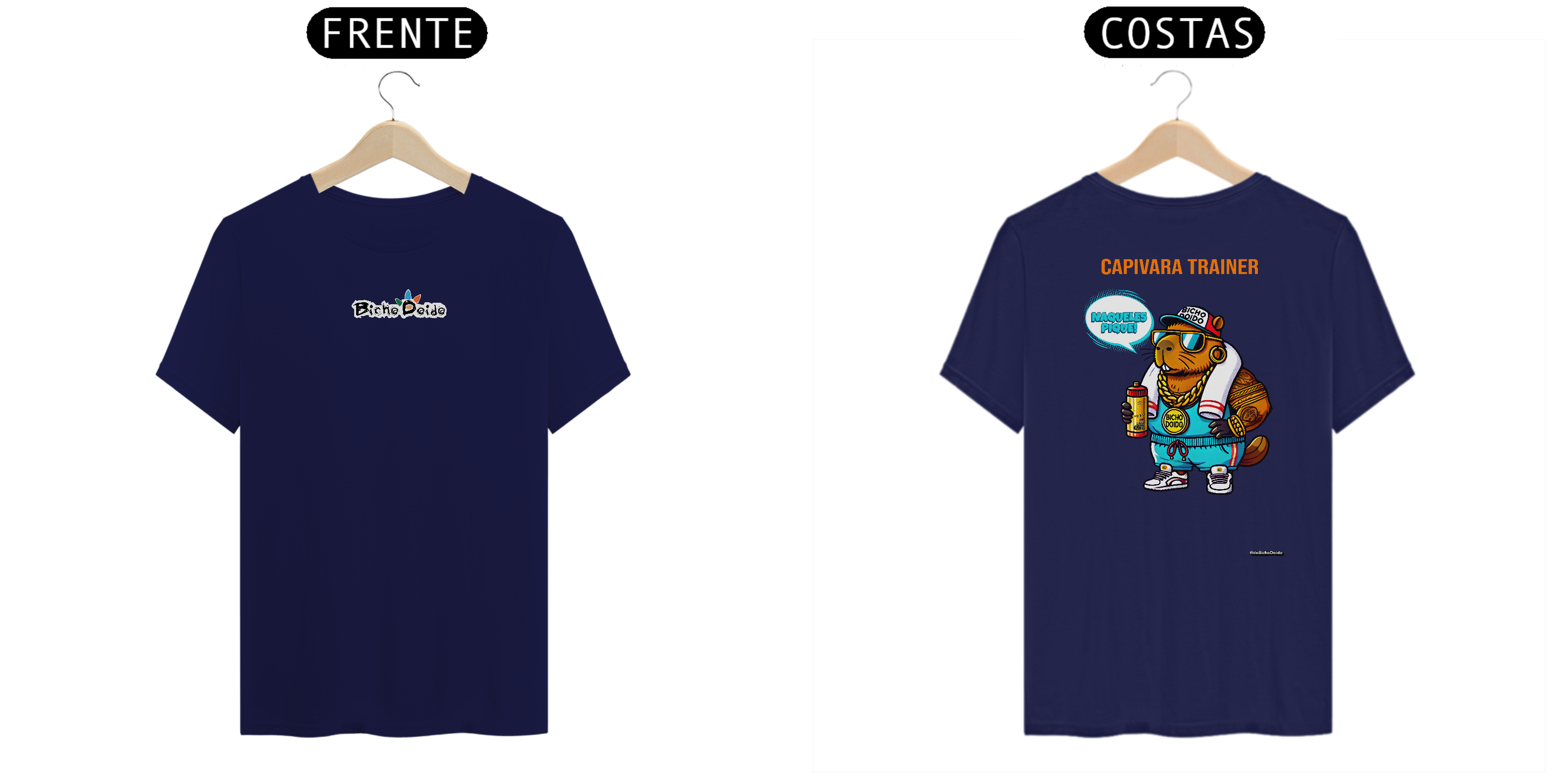 Nome do produto: Camiseta Classic, Naqueles Pique, Capivara Trainer, Bicho Doido