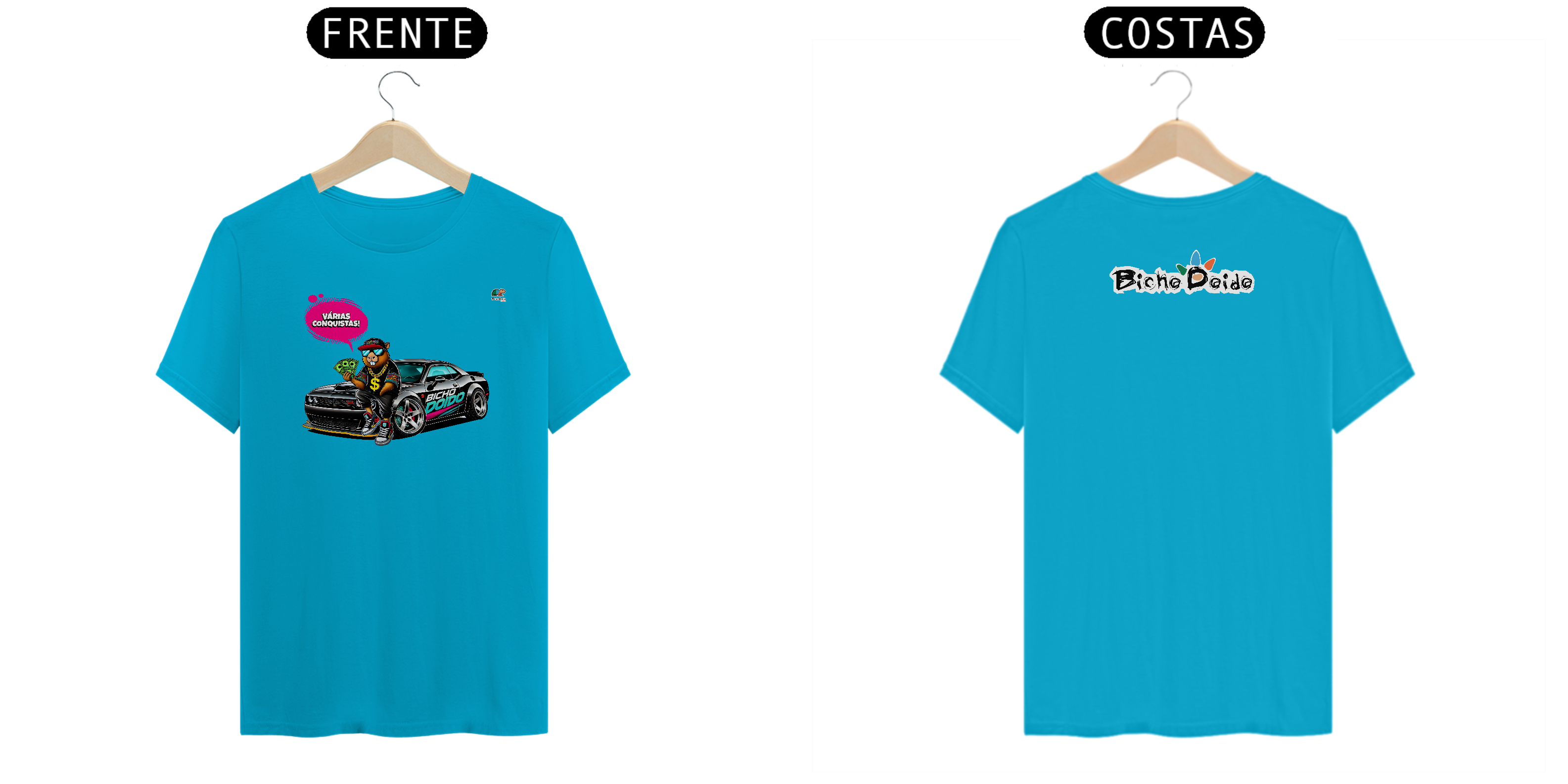 Nome do produto: Camiseta Classic, Dodge Demon, Varias Conquistas, Bicho Doido