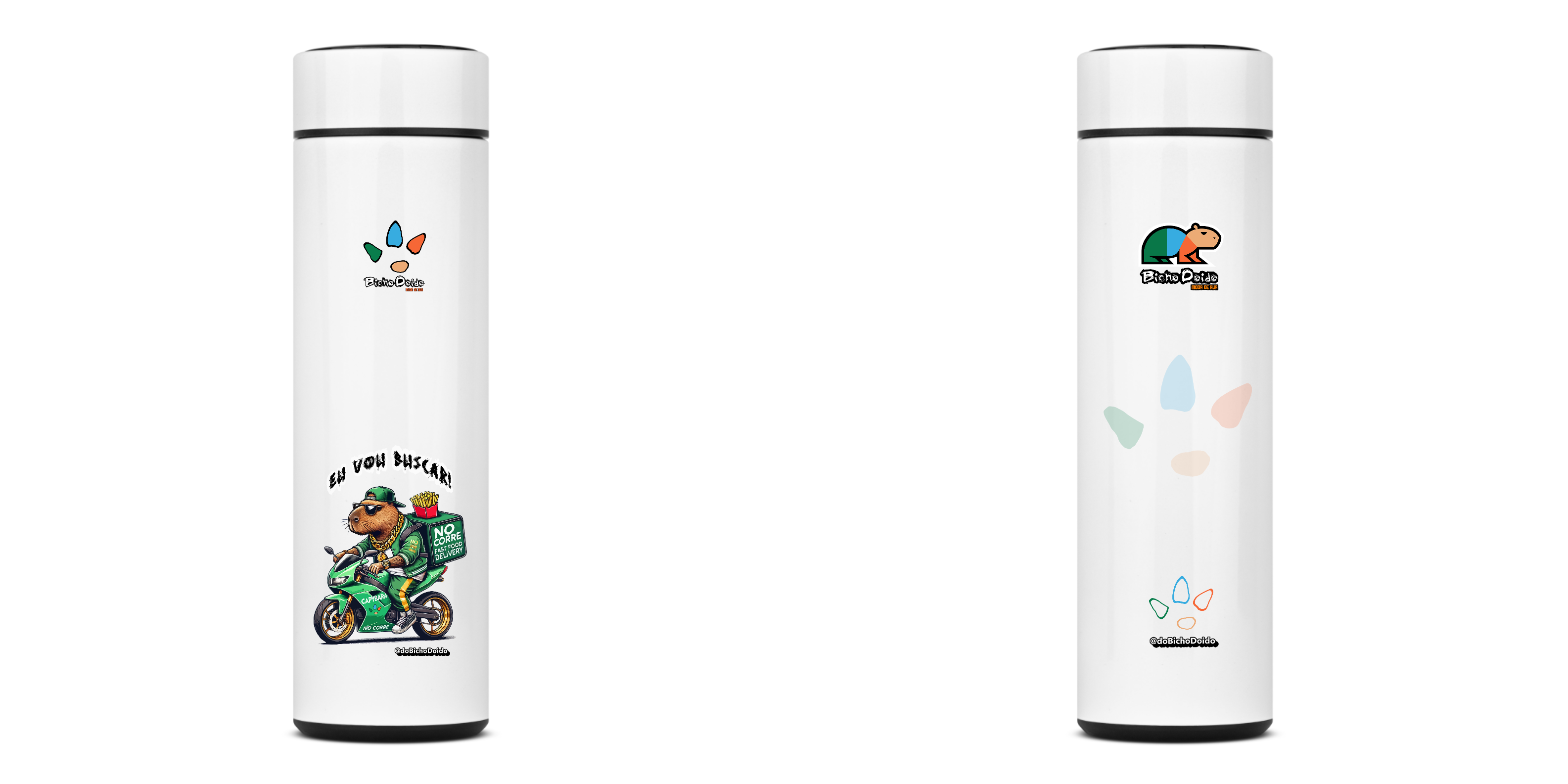 Nome do produto: Garrafa Termica, Eu vou buscar, No corre do delivery, Bicho Doido
