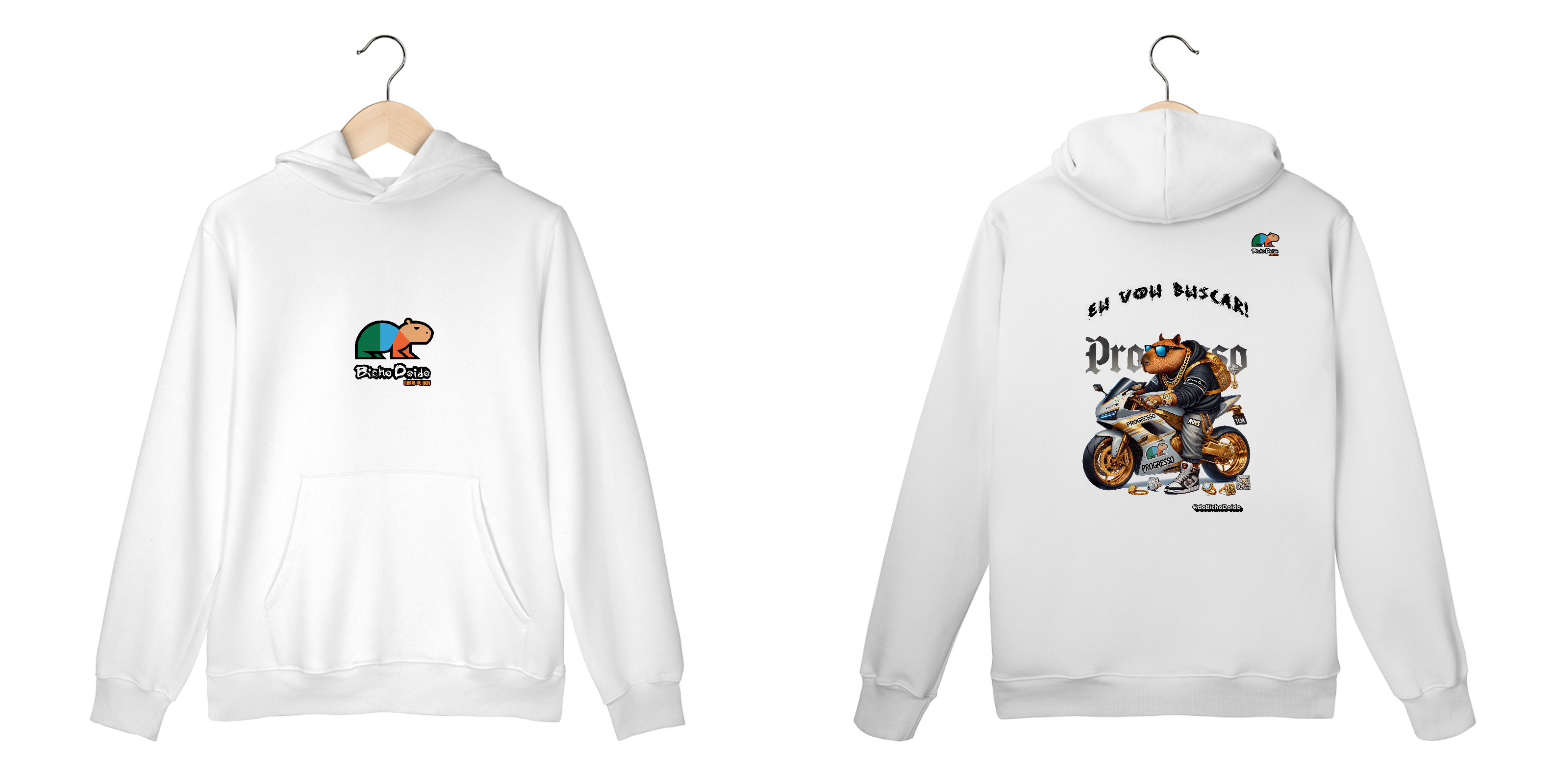 Nome do produto: Moleton Canguru, Eu vou Buscar, De foguetão prateado, Bicho Doido