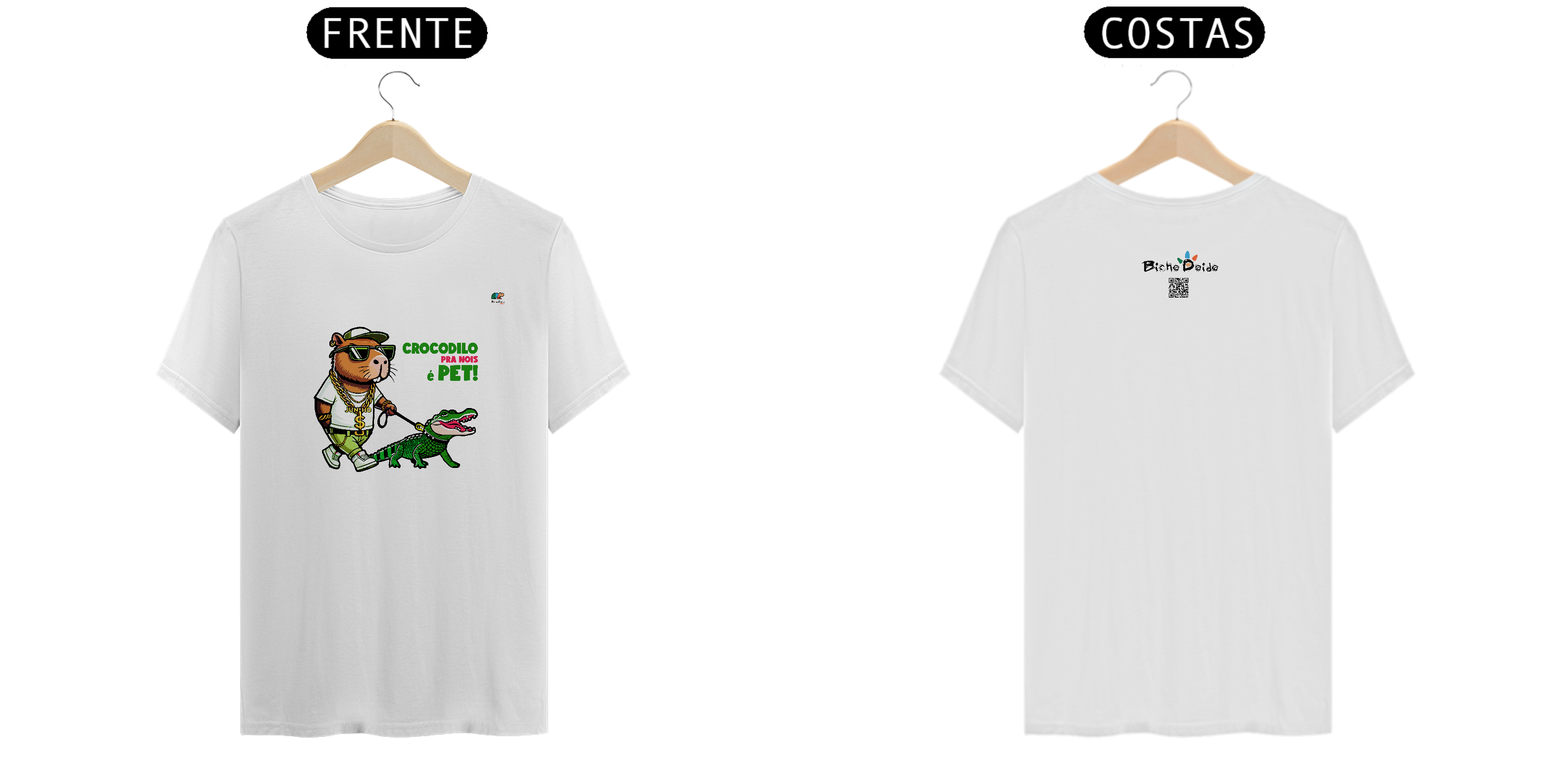 Nome do produto: Camiseta Classic, Crocodilo pra nois é Pet!, Juninho, Bicho Doido