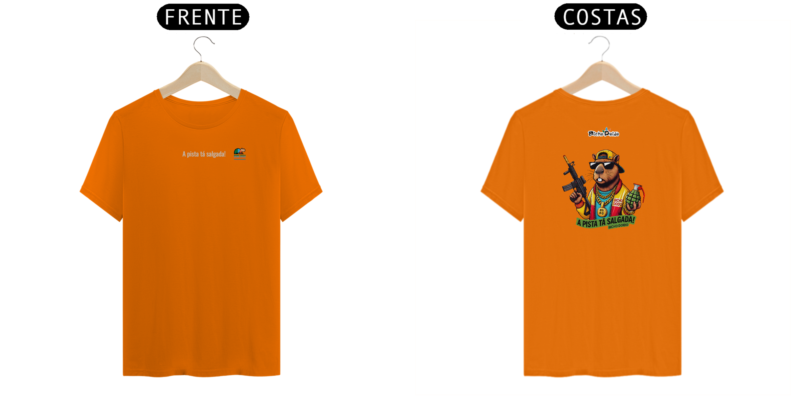 Nome do produto: Camiseta Classic, A pista tá salgada Bicho Doido