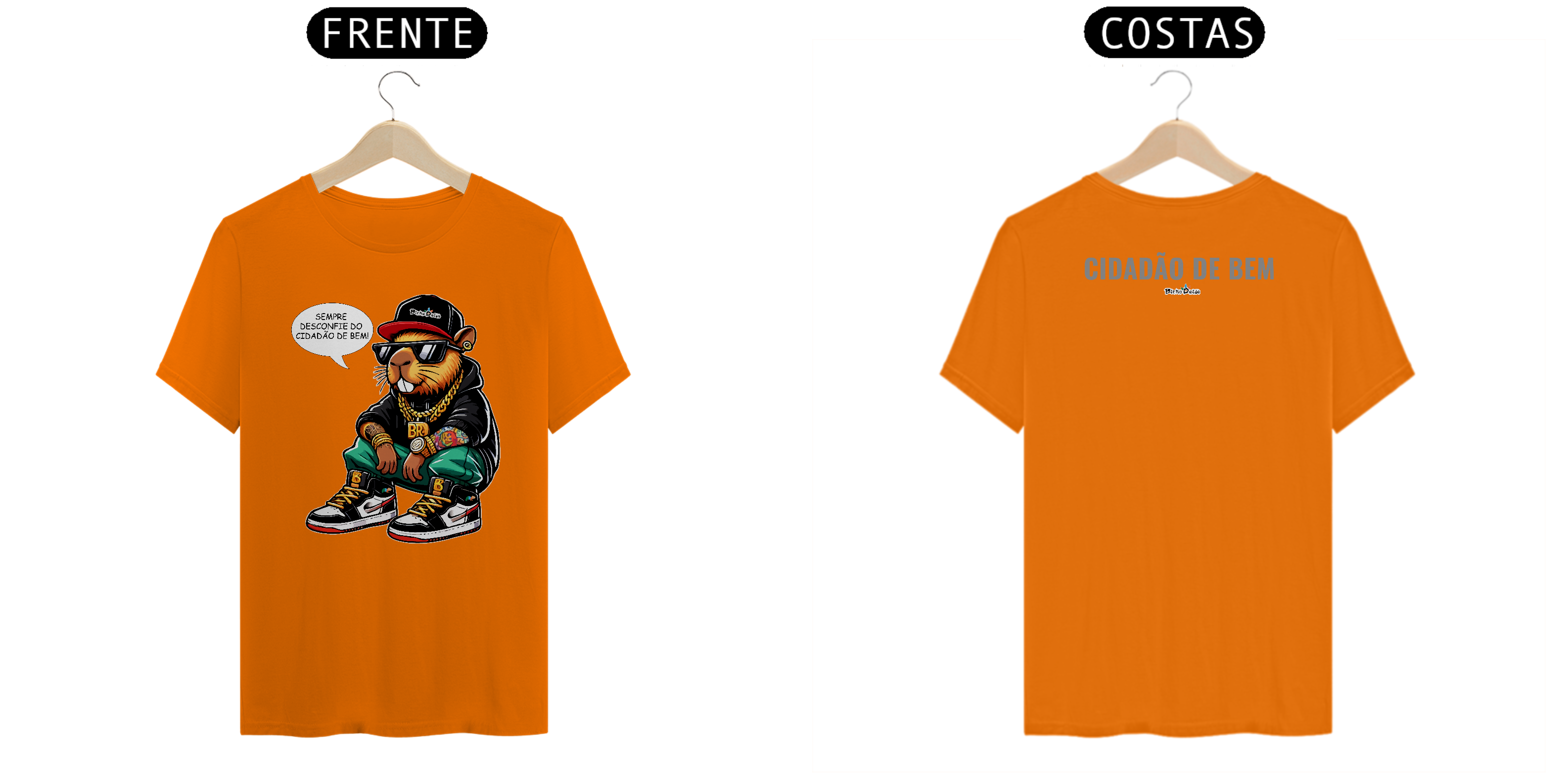 Nome do produto: Camiseta Classic, Sempre desconfie do cidadão de bem, juninho capivara, Bicho Doido