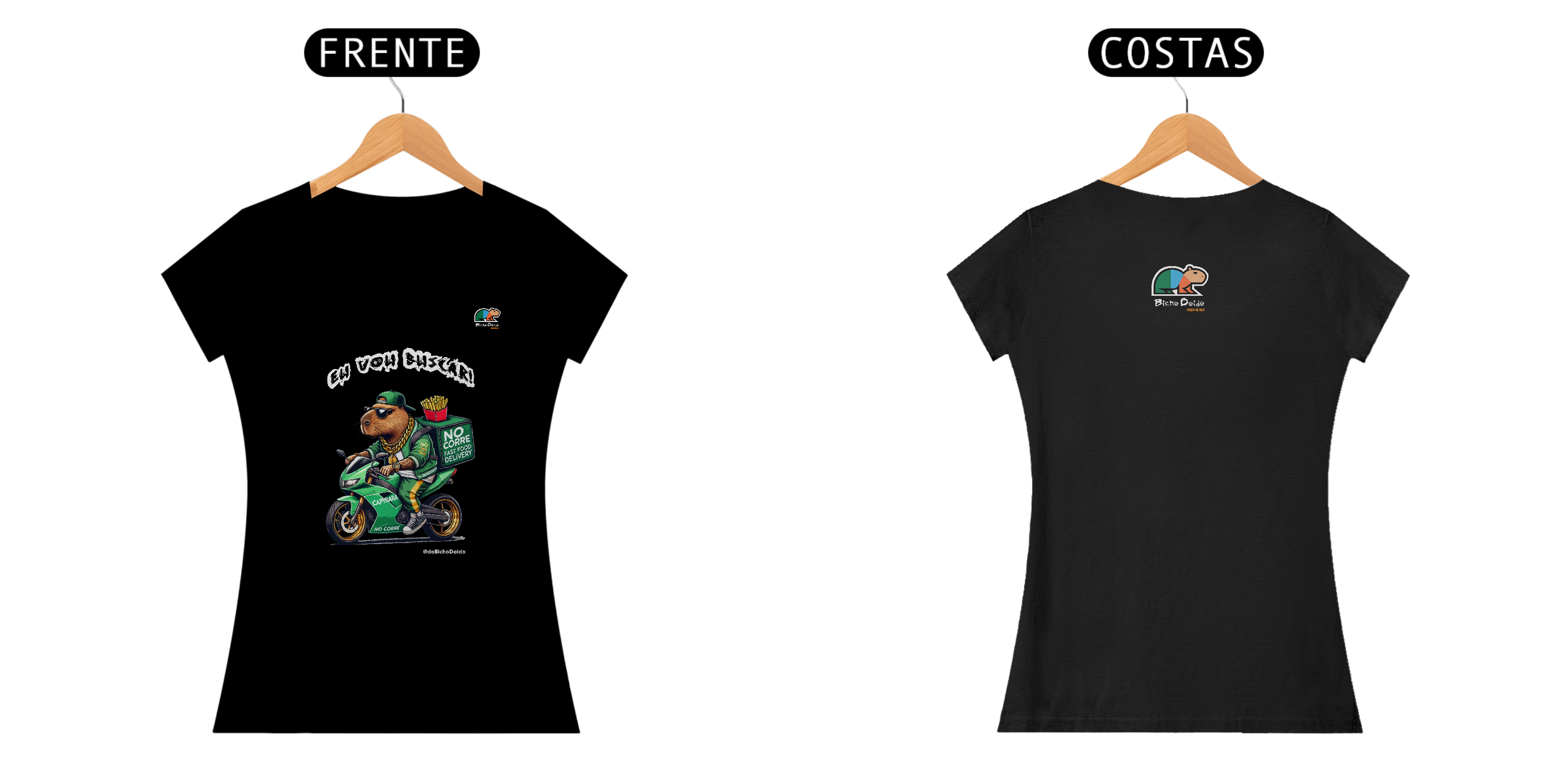 Nome do produto: Camiseta Baby Long Prime, Eu vou buscar, No corre do delivery, Bicho Doido