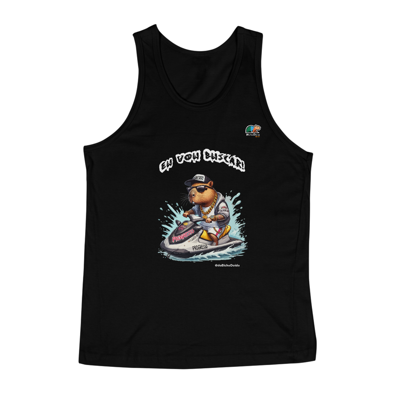 Nome do produto: Camiseta Regata Masculina Quality, Eu vou buscar, Na onda do Jetsky, Bicho Doido