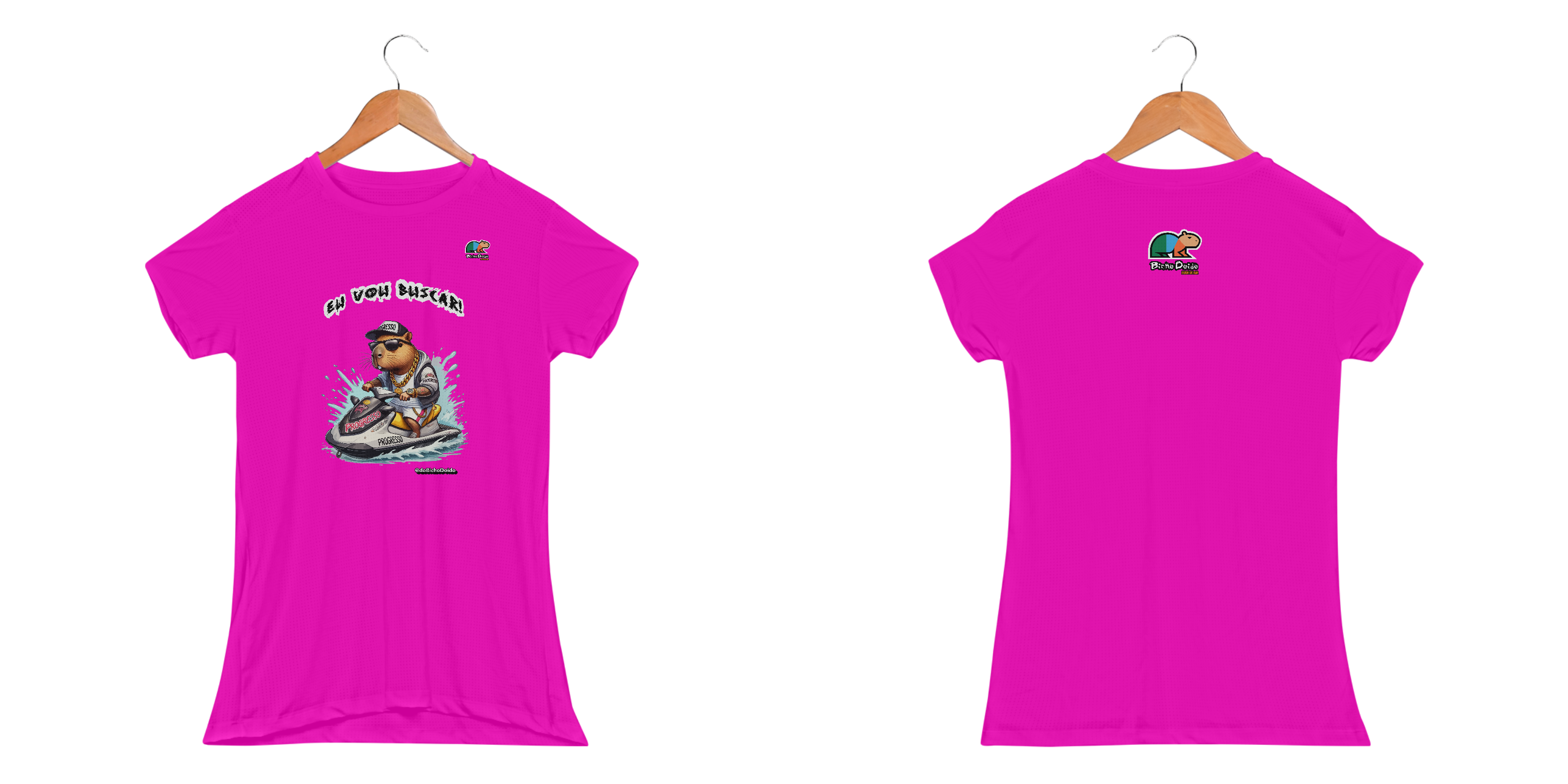 Nome do produto: Camiseta Baby Long Sport Dry UV, Eu vou buscar, Na onda do jetsky, Bicho Doido