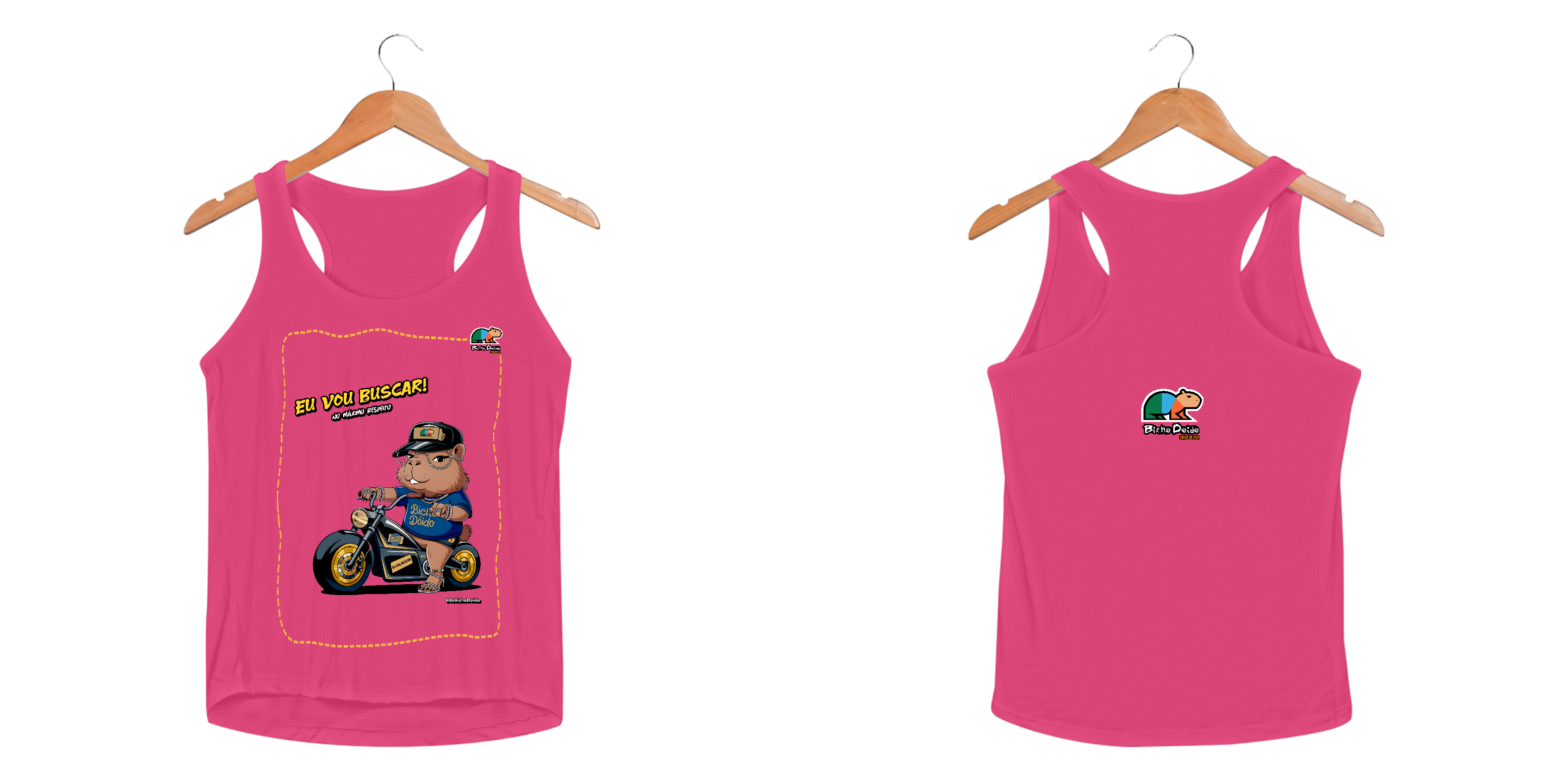 Nome do produto: Camiseta Regata Feminina Sportv Dry Uv, Eu vou buscar, No pique da estradeira, Bicho Doido