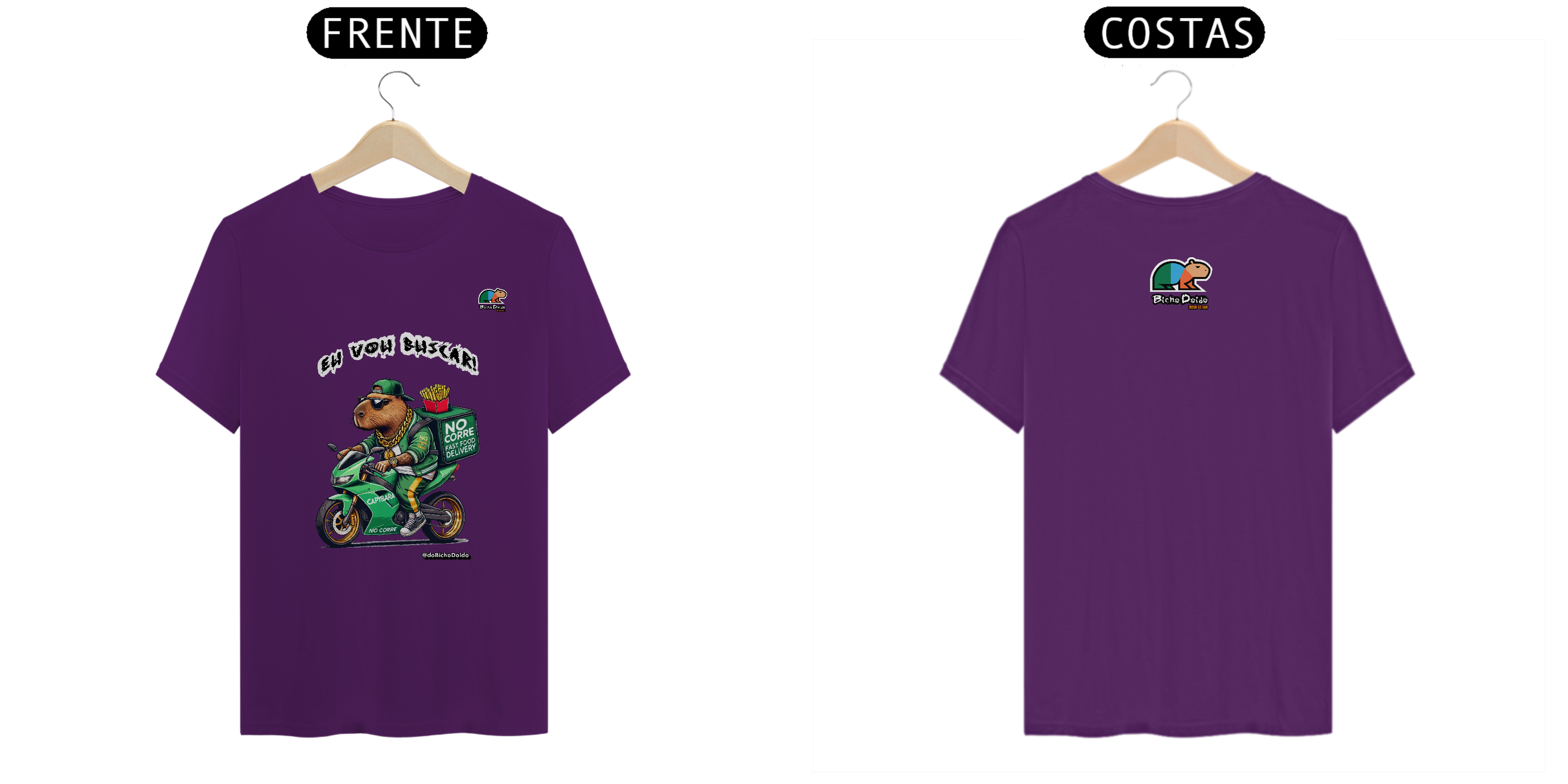 Nome do produto: Camiseta Classic, Eu vou buscar, No corre do Delivery, Bicho Doido