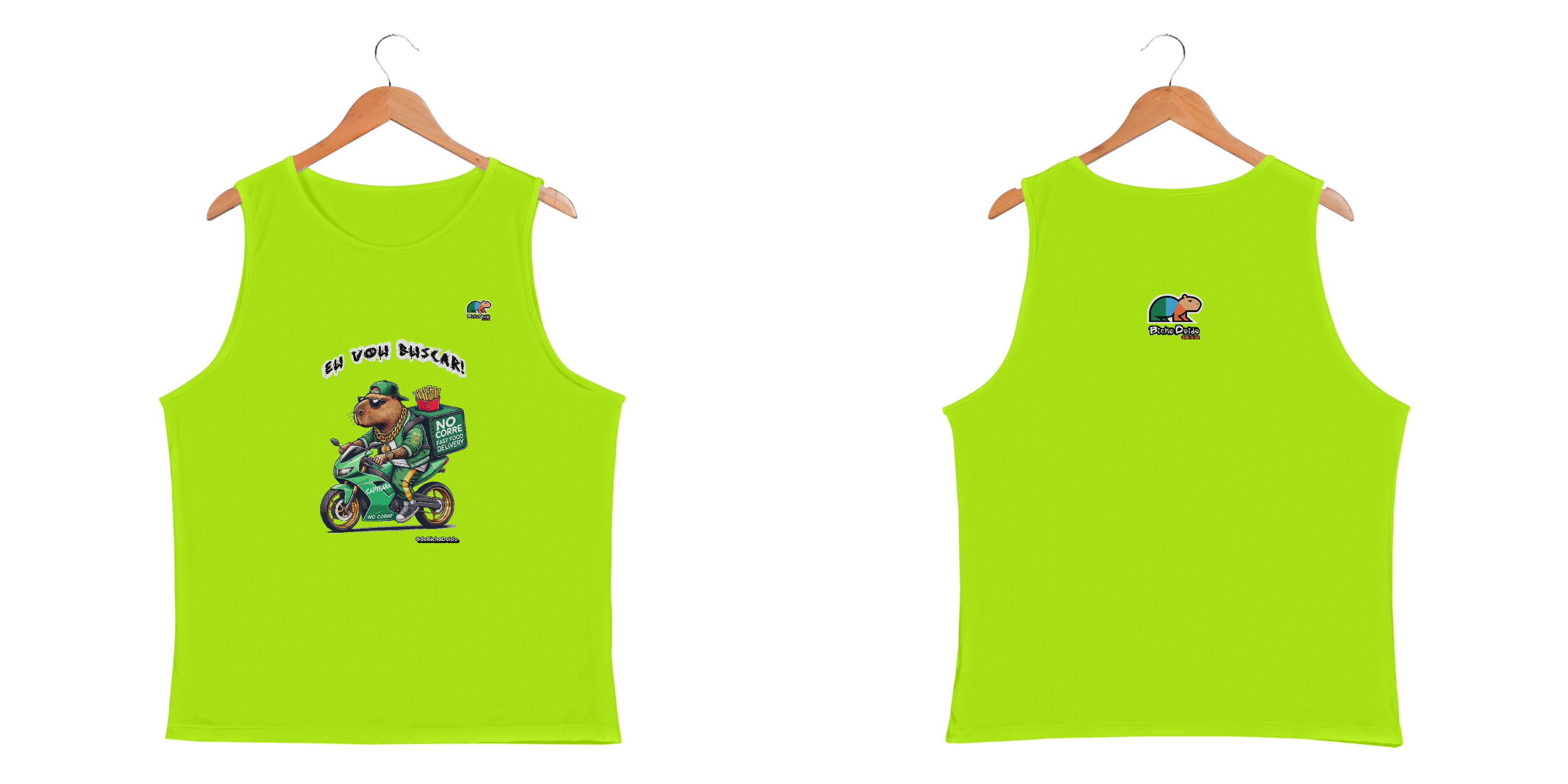 Nome do produto: Camiseta Regata Masculina Sportv Dry Uv, Eu vou buscar, No corre do delivery, Bicho Doido