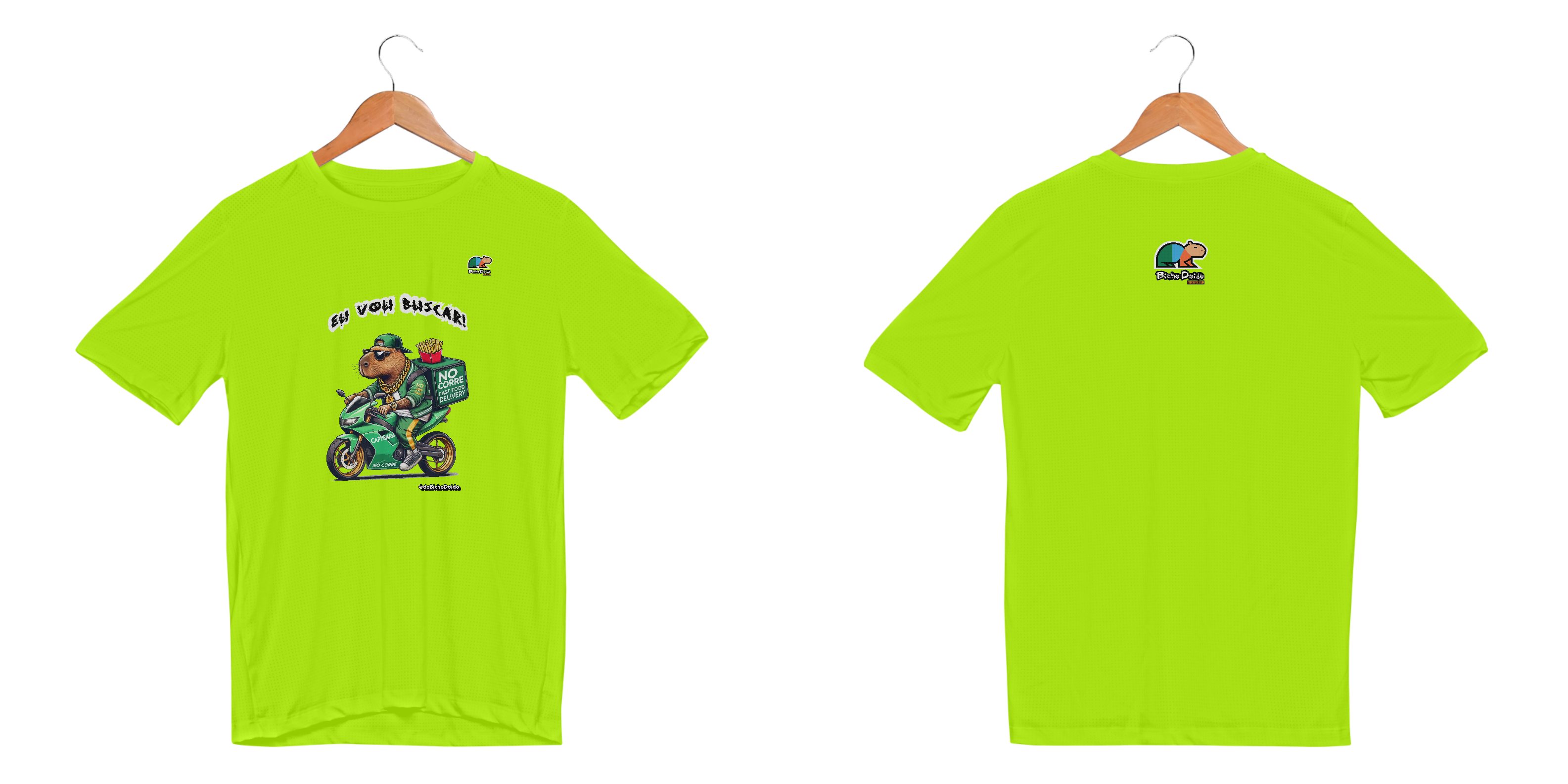 Nome do produto: Camiseta Sport Dry UV, Eu vou buscar, No corre do delivery, Bicho Doido