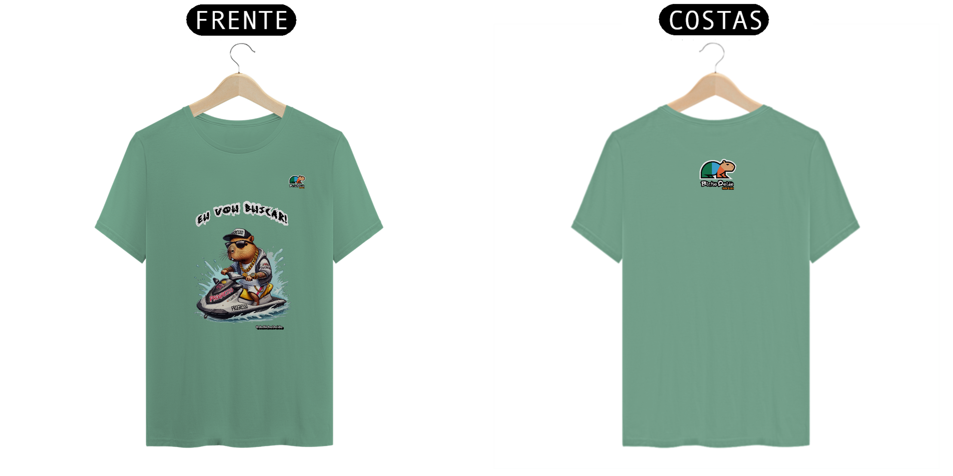 Nome do produto: Camiseta Estonada, Eu vou buscar, Na onda do Jetsky, Bicho Doido